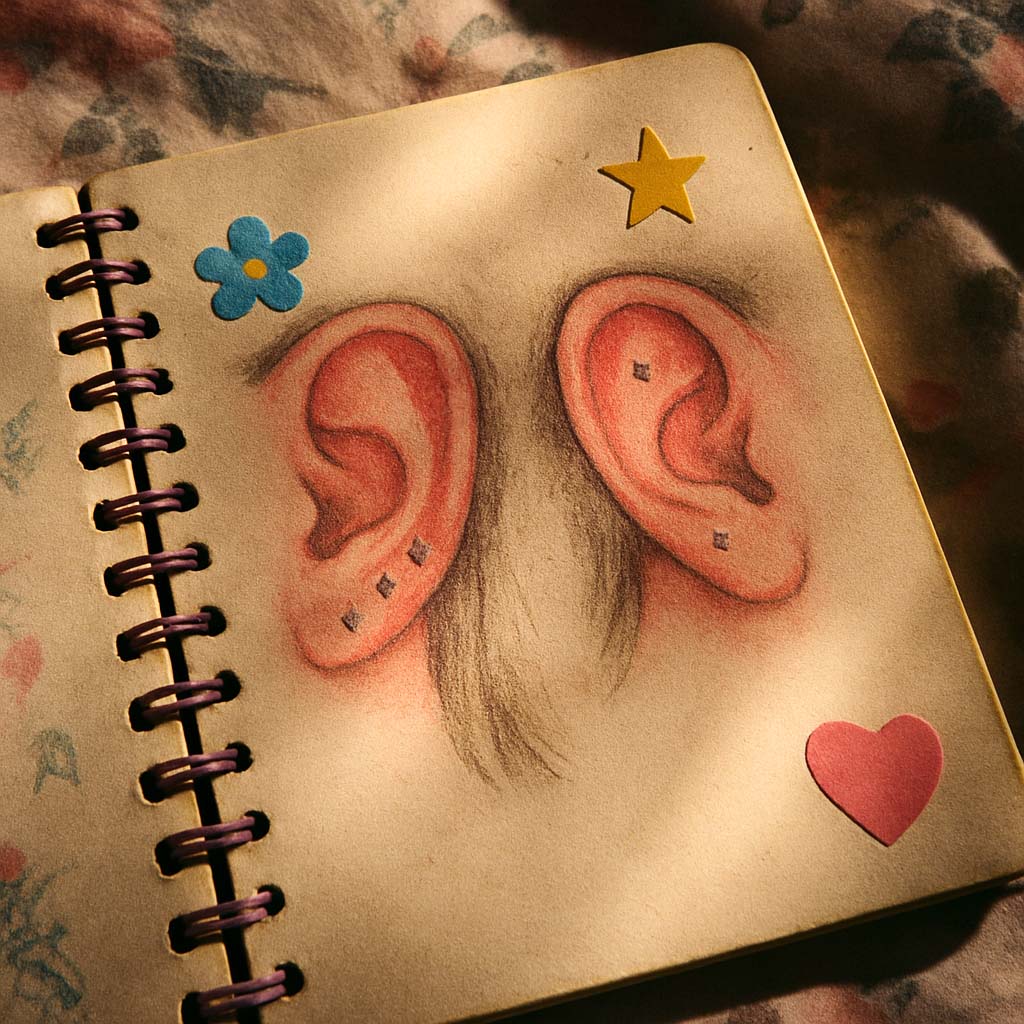 Ear Diagram Showing The 3-2 Piercing Rule