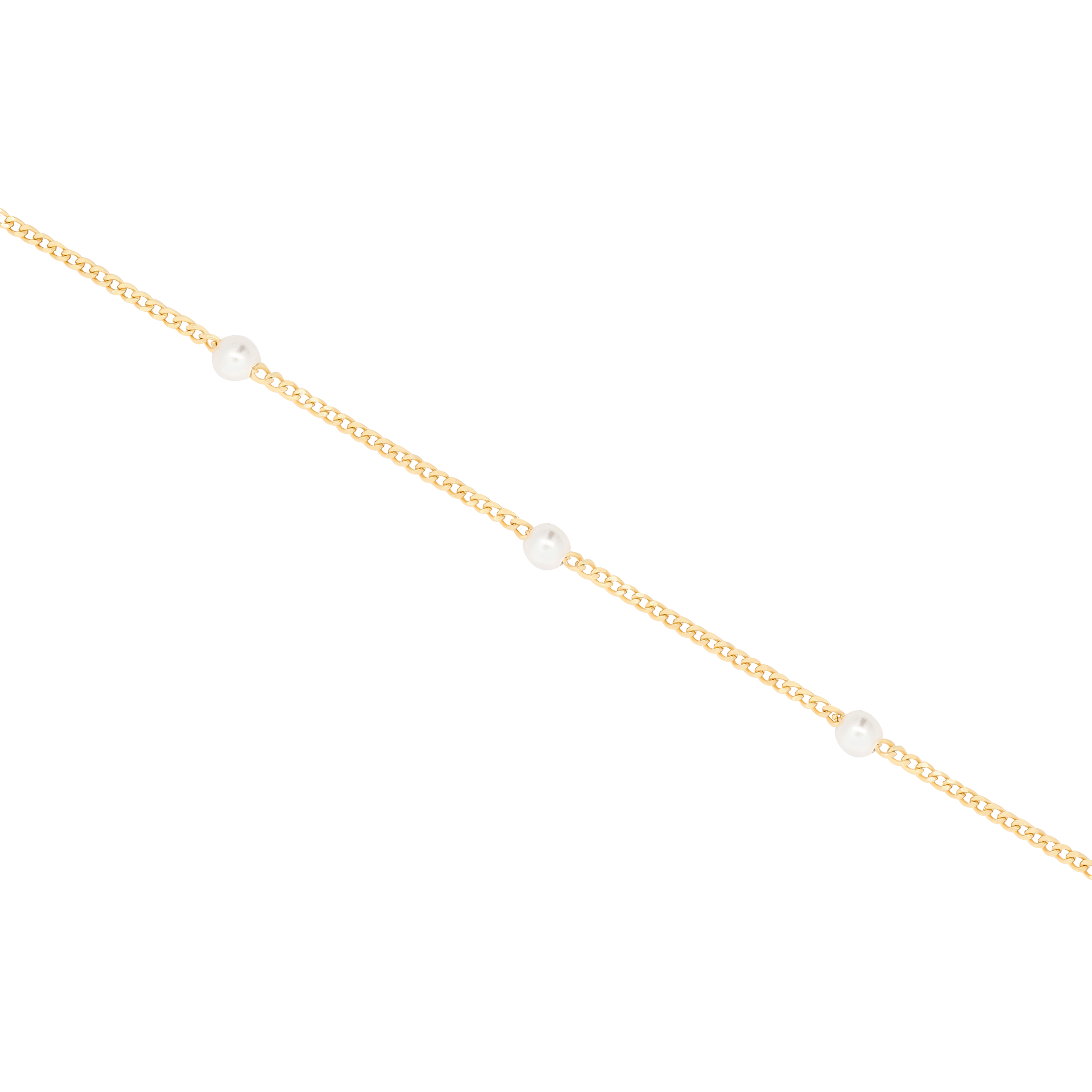 Cassidy Pearl Bead & Chain Anklet - Gold