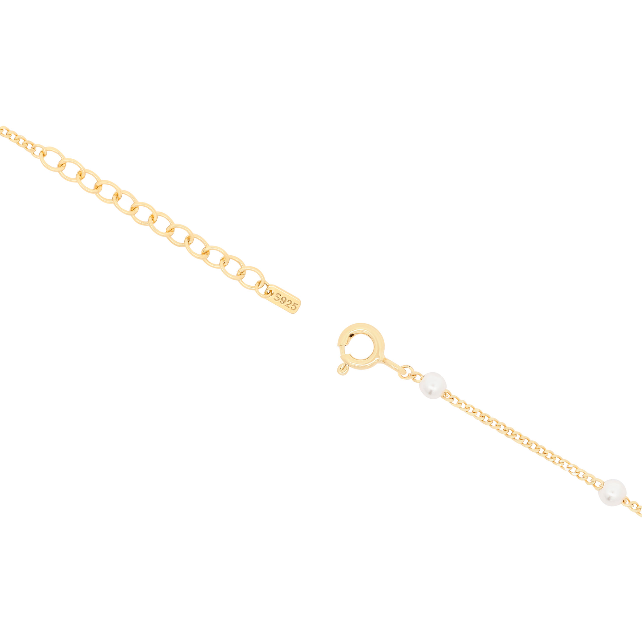 Cassidy Pearl Bead & Chain Anklet Clasp - Gold
