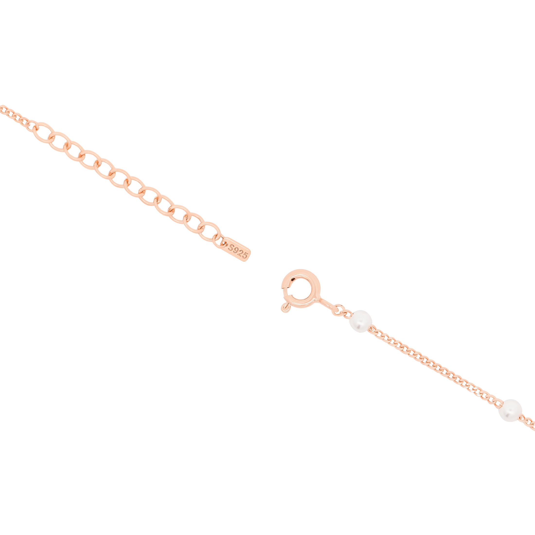 Cassidy Pearl Bead & Chain Anklet Clasp - Rose Gold