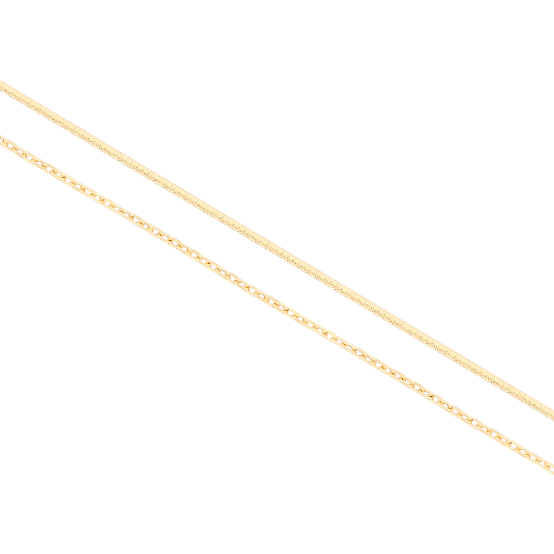 Lana Snake & Fine Double Chain Anklet - Gold