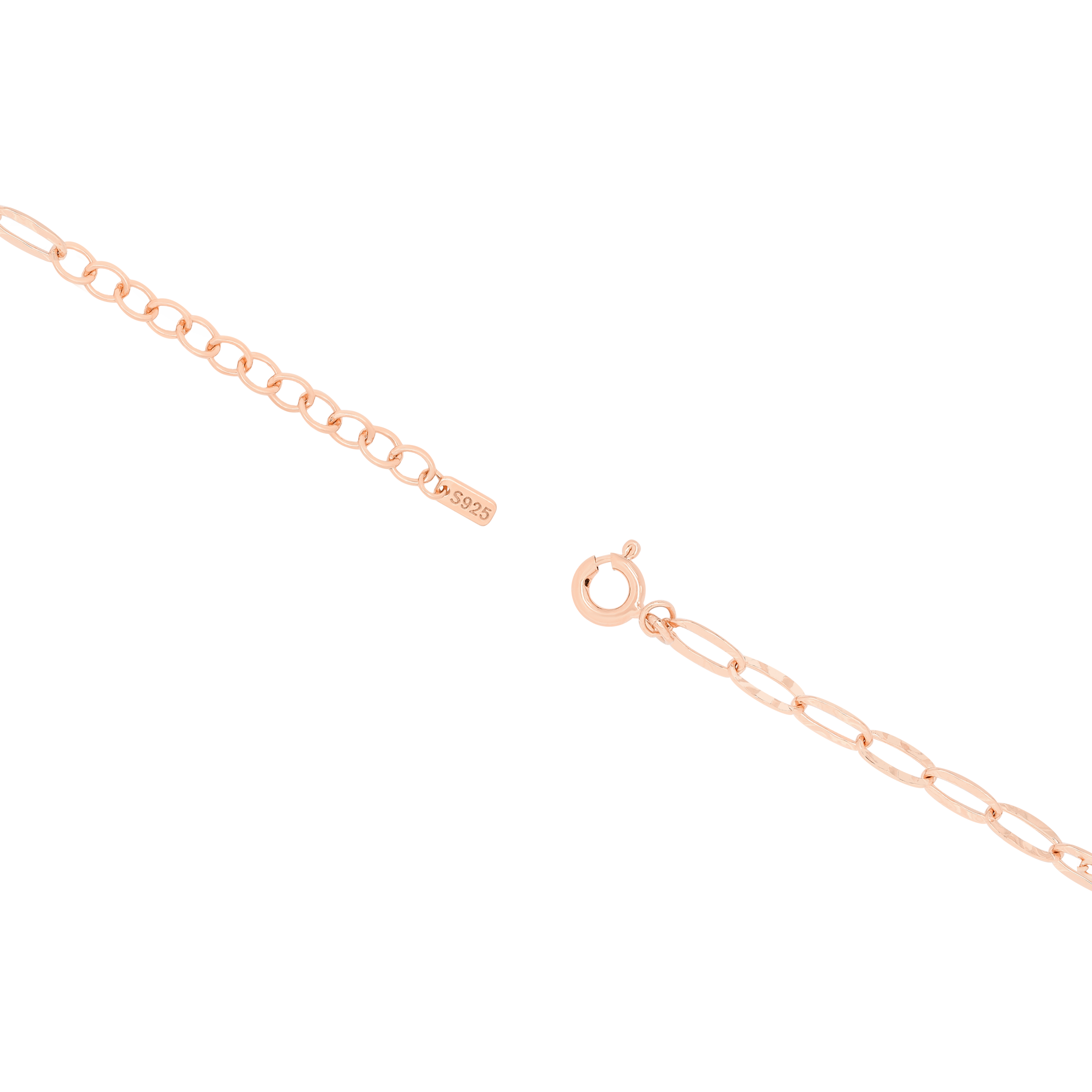 Tora Textured Chain Link Anklet Clasp - Rose Gold