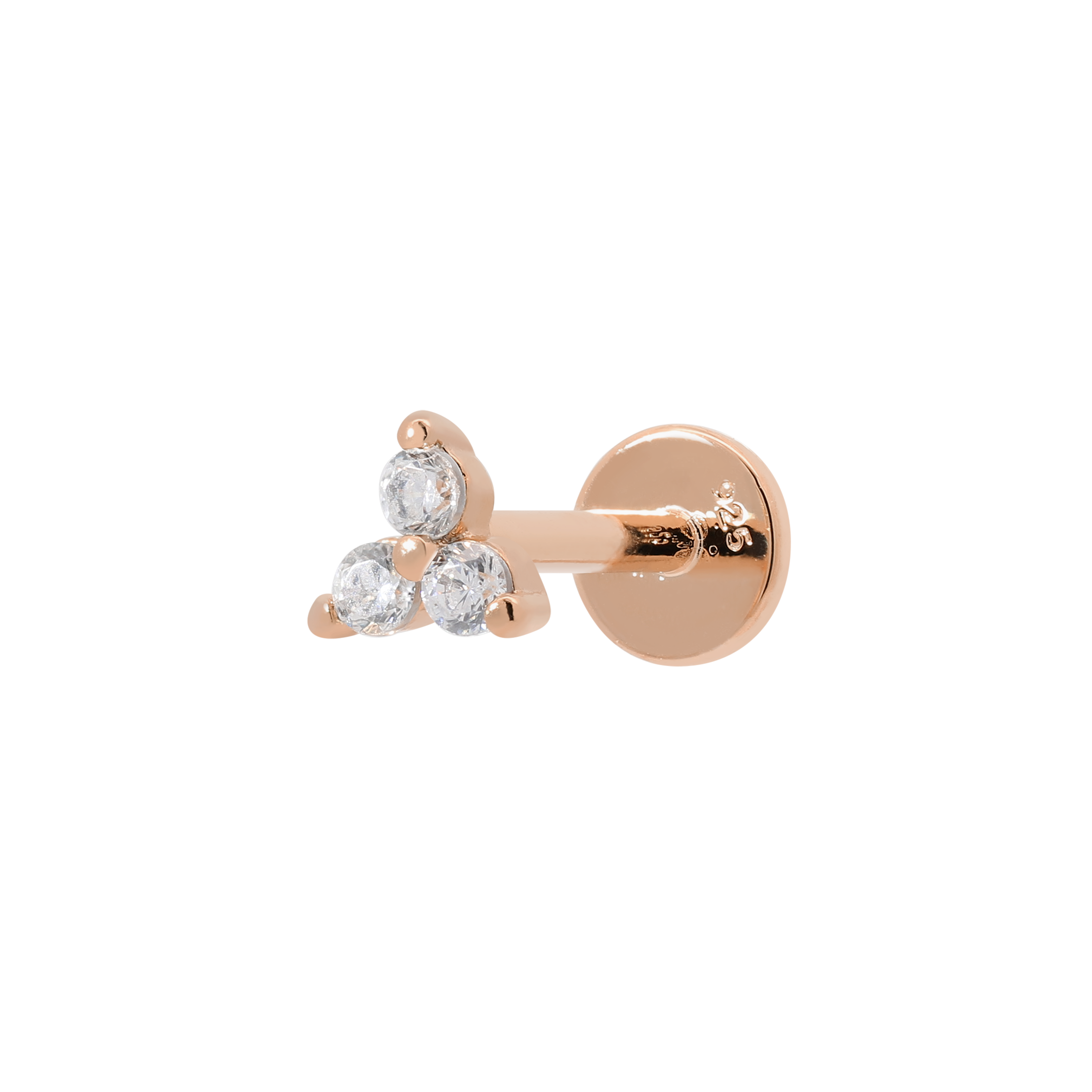 Lapse Crystal Helix Tragus Cartilage & Conch Ear Piercing - Rose Gold