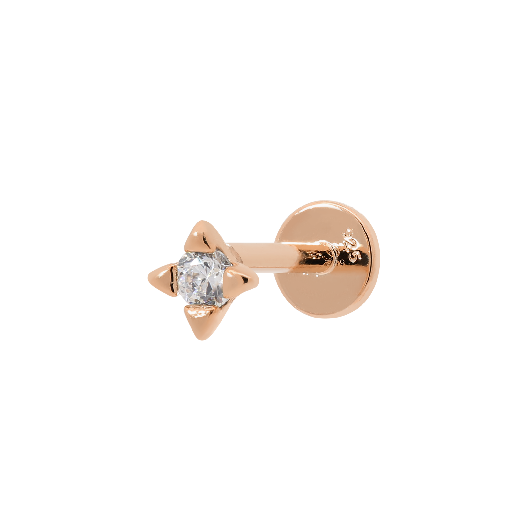 Nova Star Gemstone Helix Tragus Cartilage & Conch Ear Piercing - Rose Gold