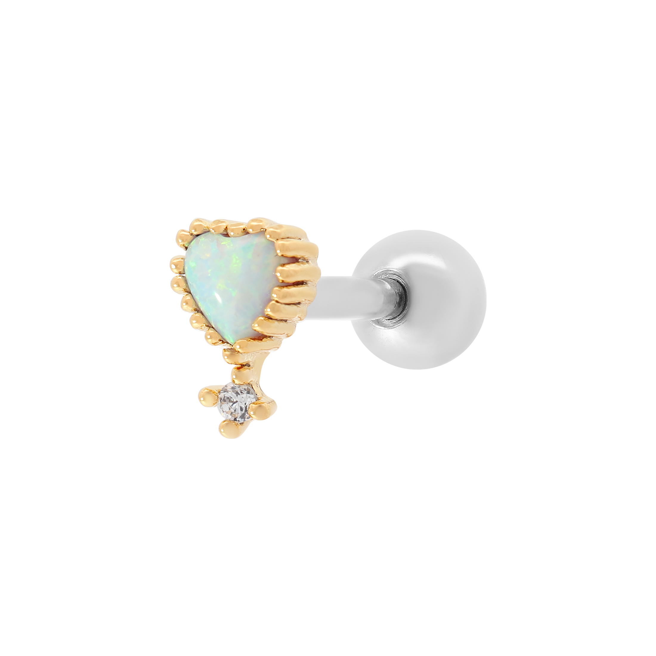 Affection Gemstone Helix Tragus Cartilage & Conch Ear Piercing - Gold