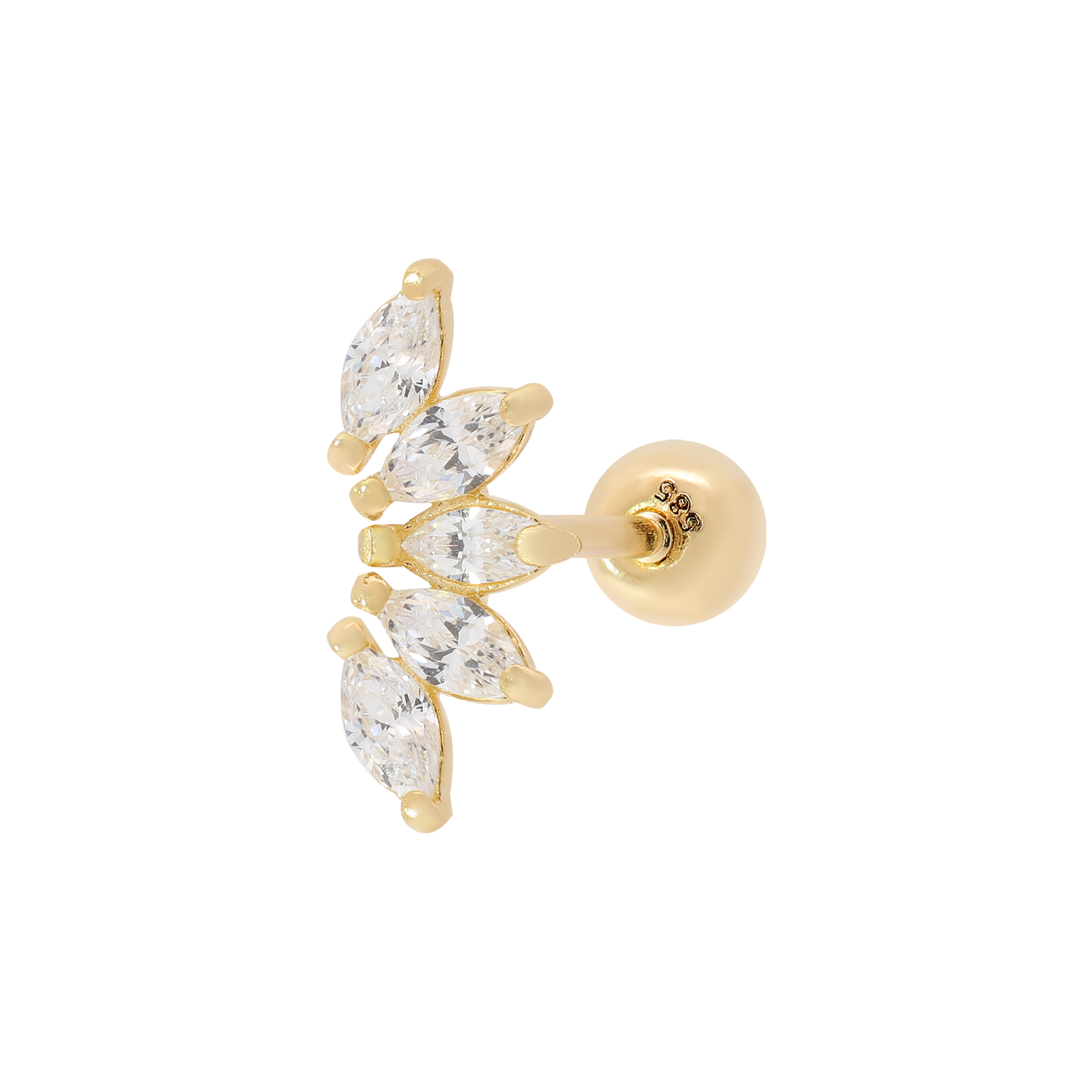 Arc Tragus Helix Cartilage & Conch Ear Piercing - 14K Solid Gold