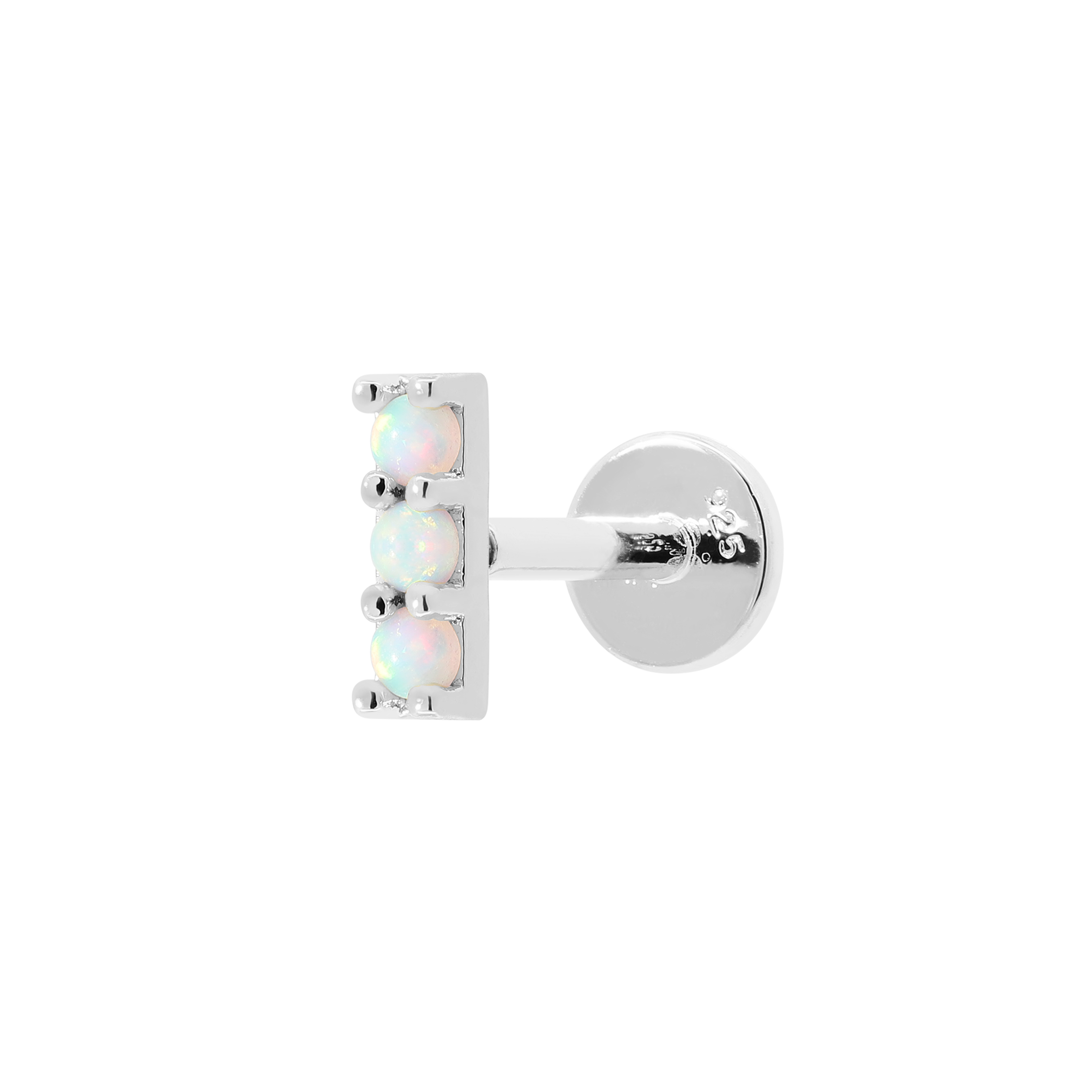 Ascension Opal Helix Tragus Cartilage & Conch Ear Piercing - Silver