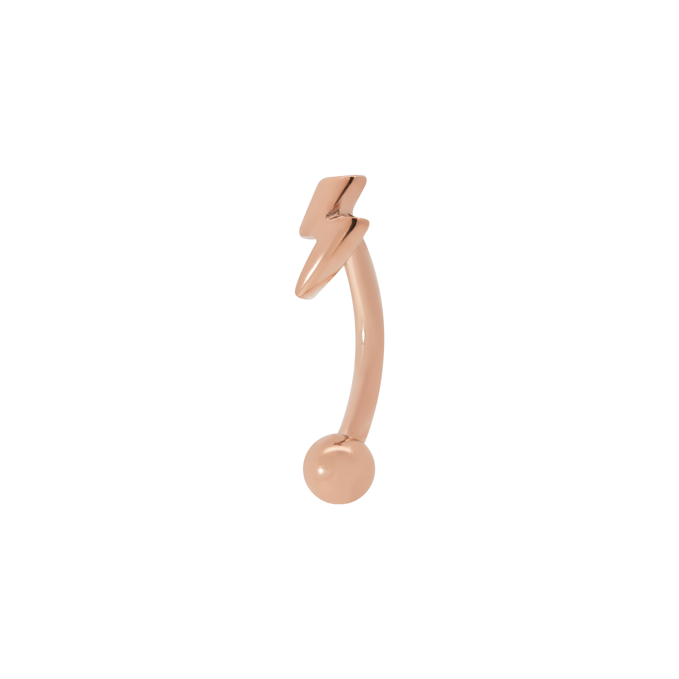 Bolt Rook Curved Barbell Piercing - Rose Gold
