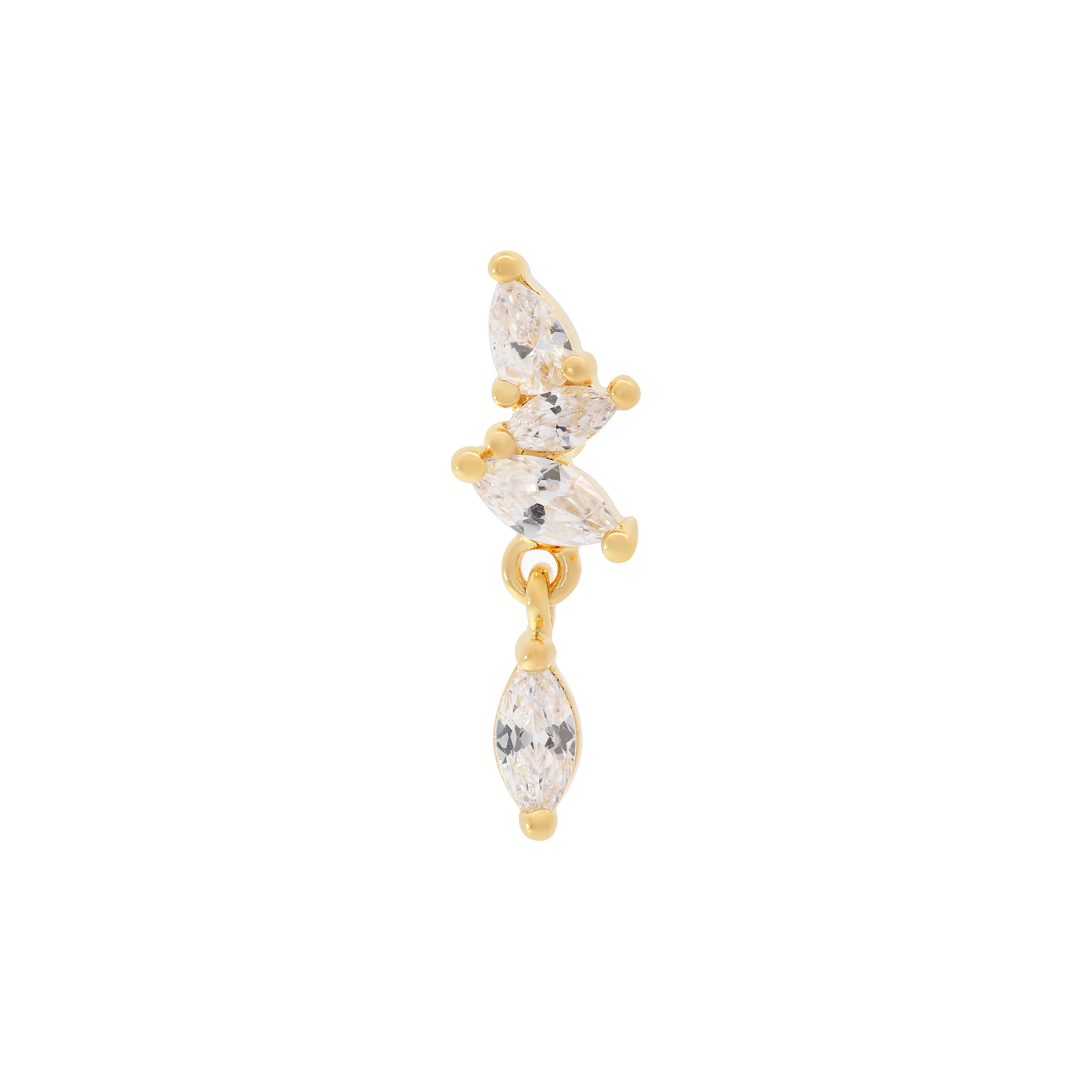Everytime Gemstone Tragus Helix Cartilage & Conch Ear Piercing 2 - Gold
