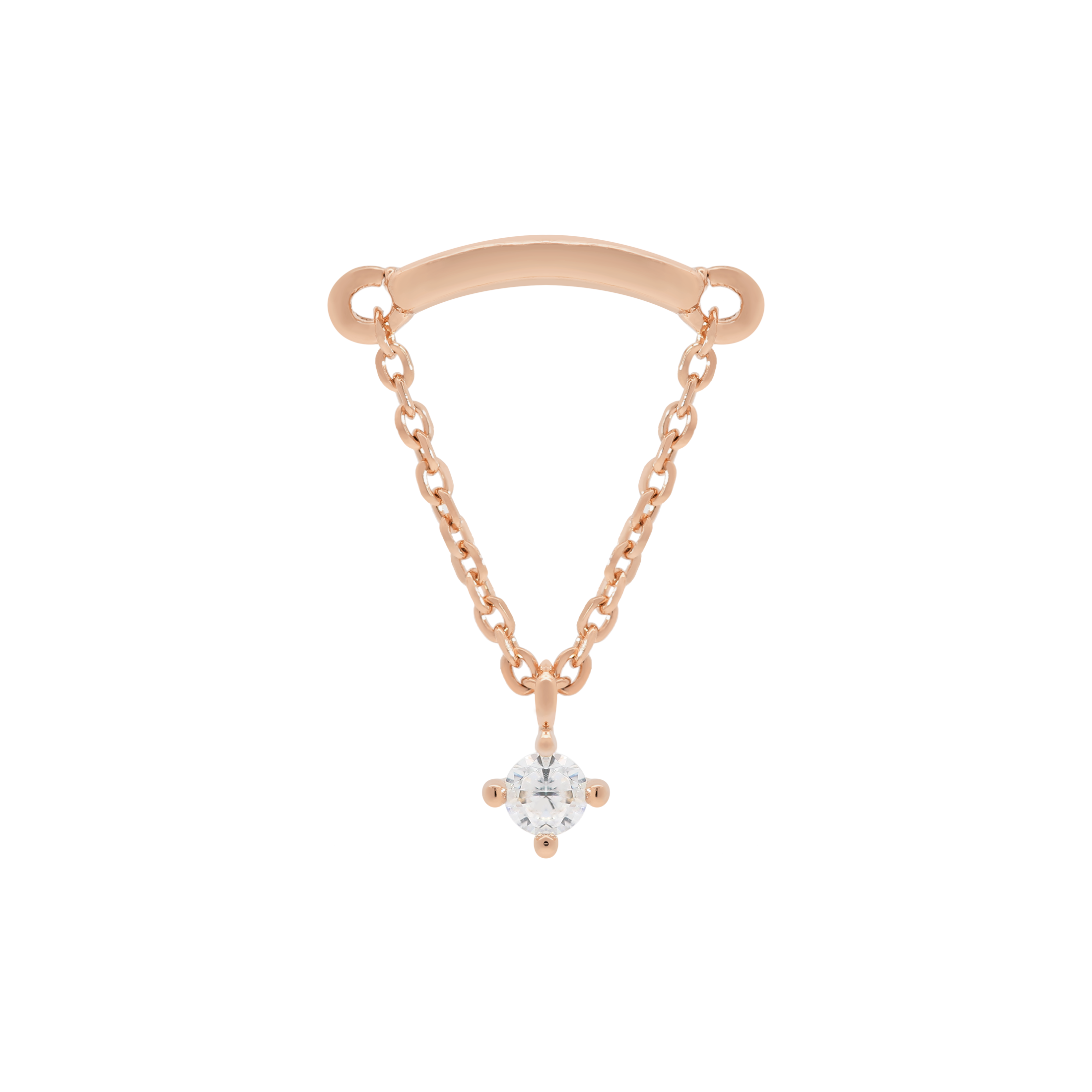 Sophia Gemstone Helix Cartilage Conch Ear Piercing Rose Gold