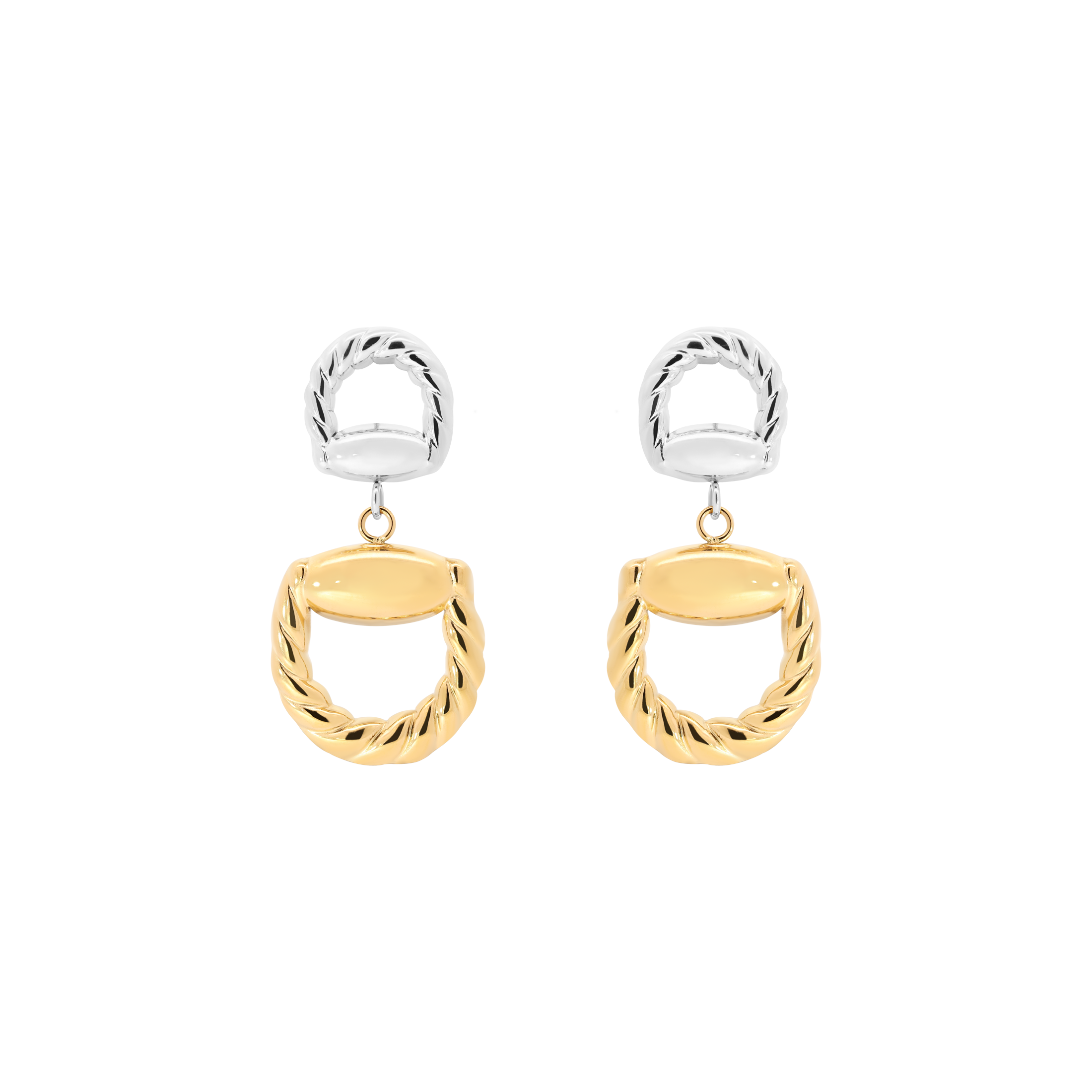 Julianne Duo Tone Rope Chain Earring Studs 2