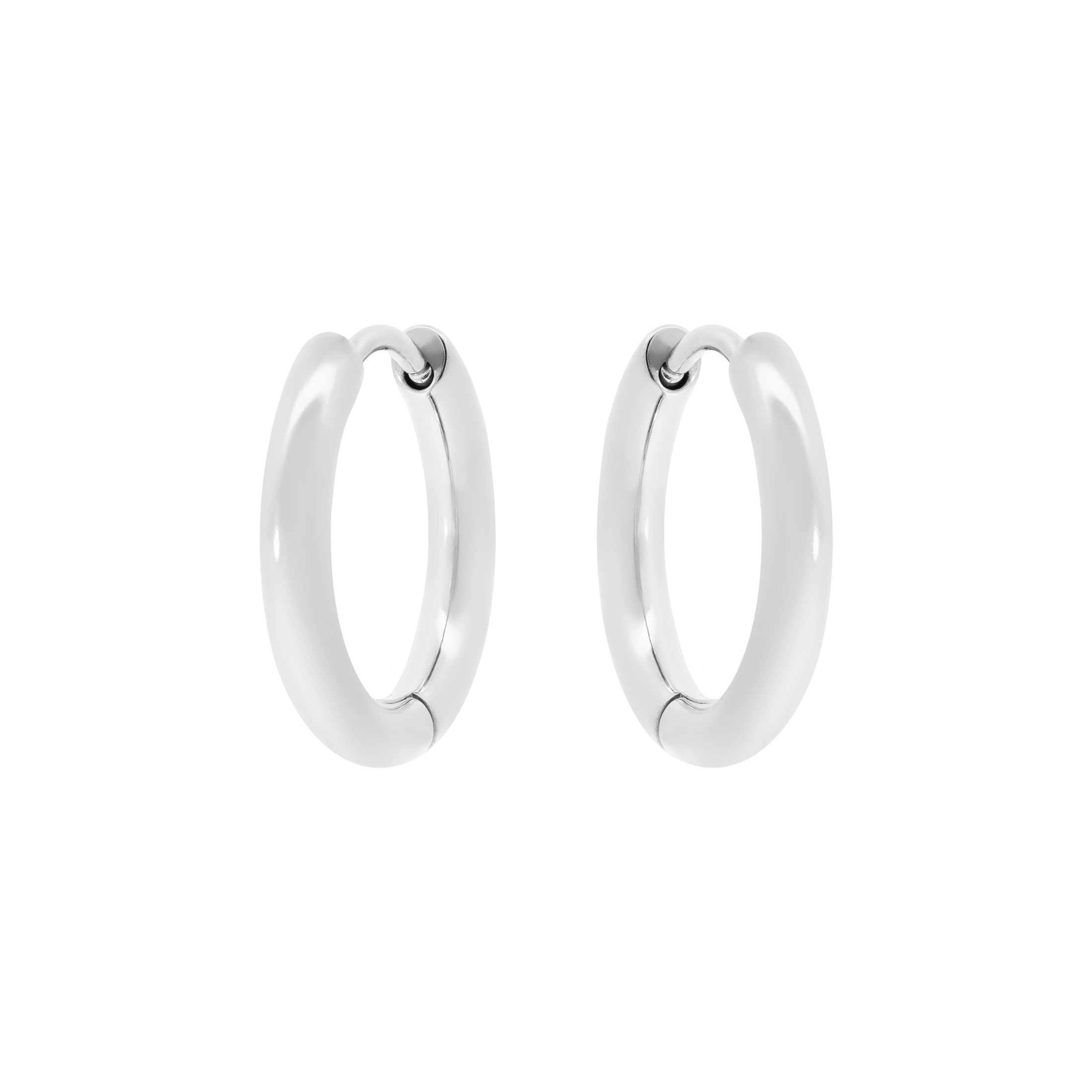 Mia Plain Earring Hoops Large - Silver