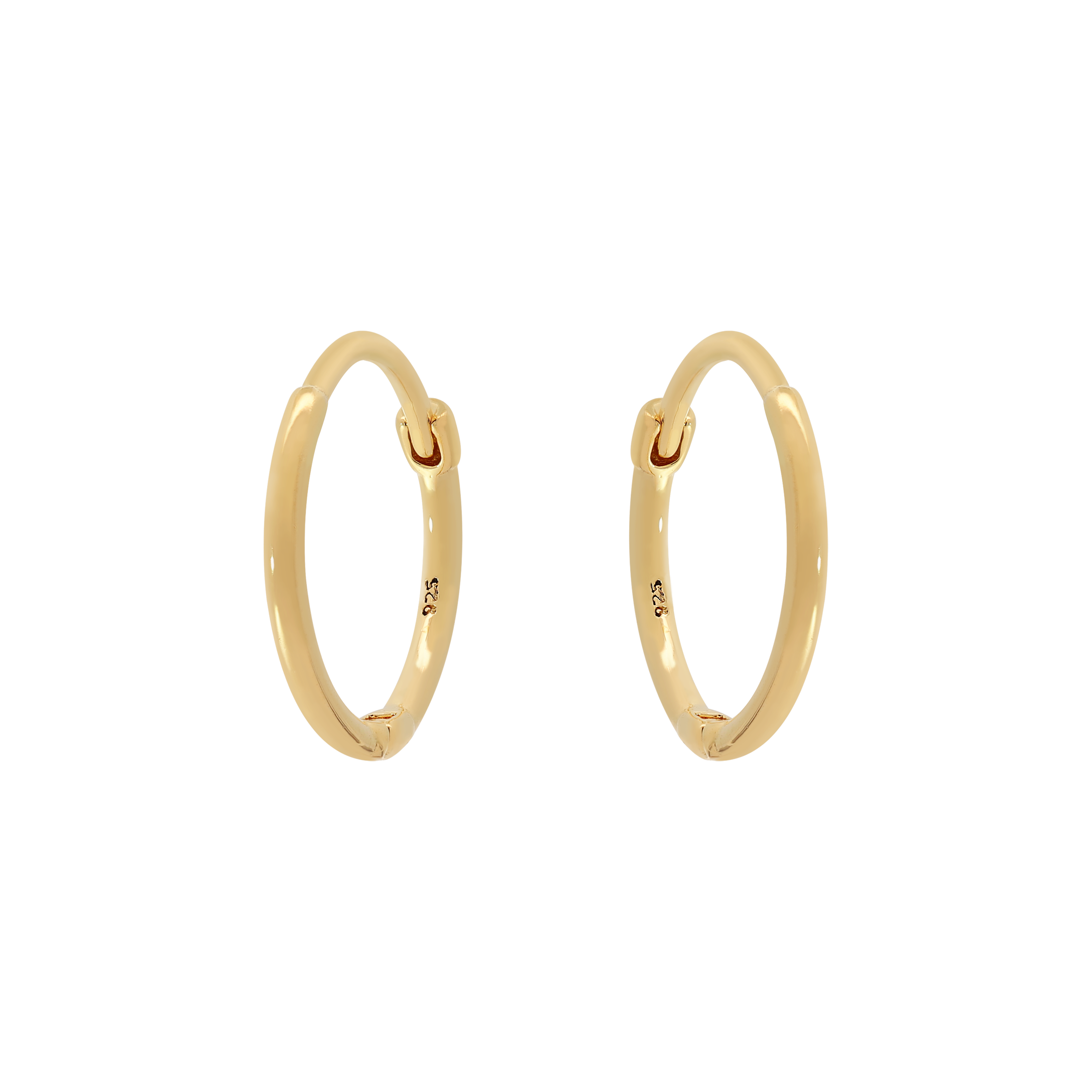 Segment Huggie Medium Hoop Earrings - Gold
