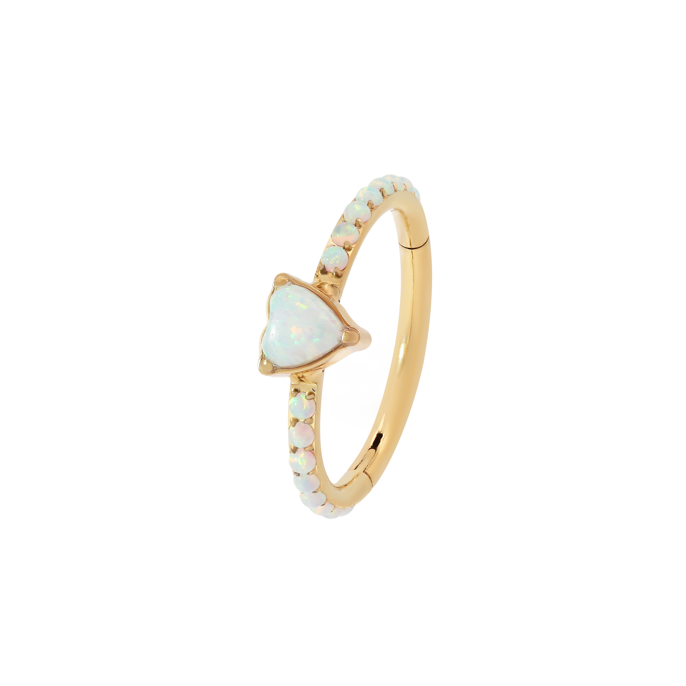 Affection Opal Heart Helix Conch & Cartilage Hoop Piercing - Gold