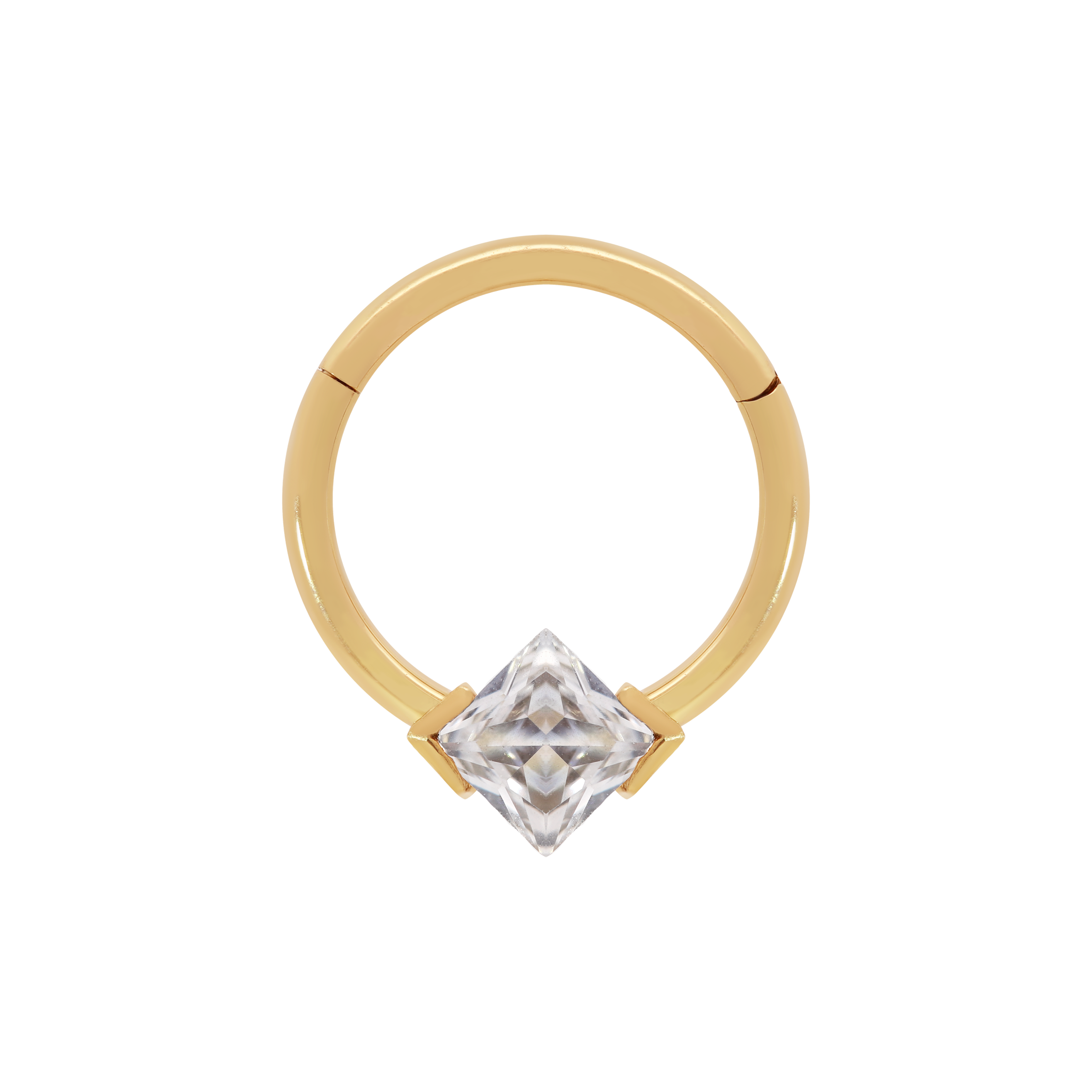 Artemis Square Gemstone Helix Daith Septum & Cartilage Hoop Piercing - Gold