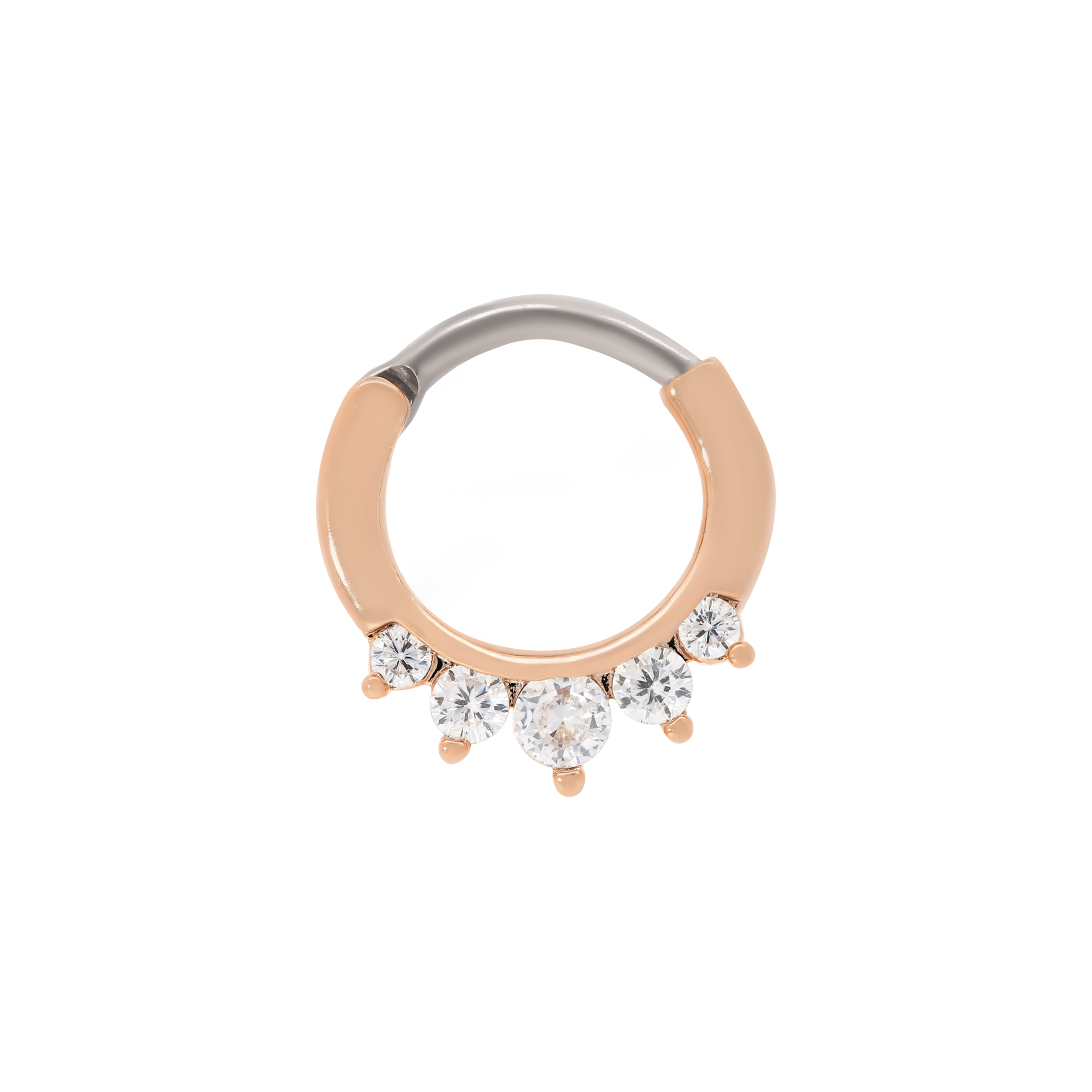 Tender Gemstone Helix Daith & Cartilage Hoop Piercing - Rose Gold