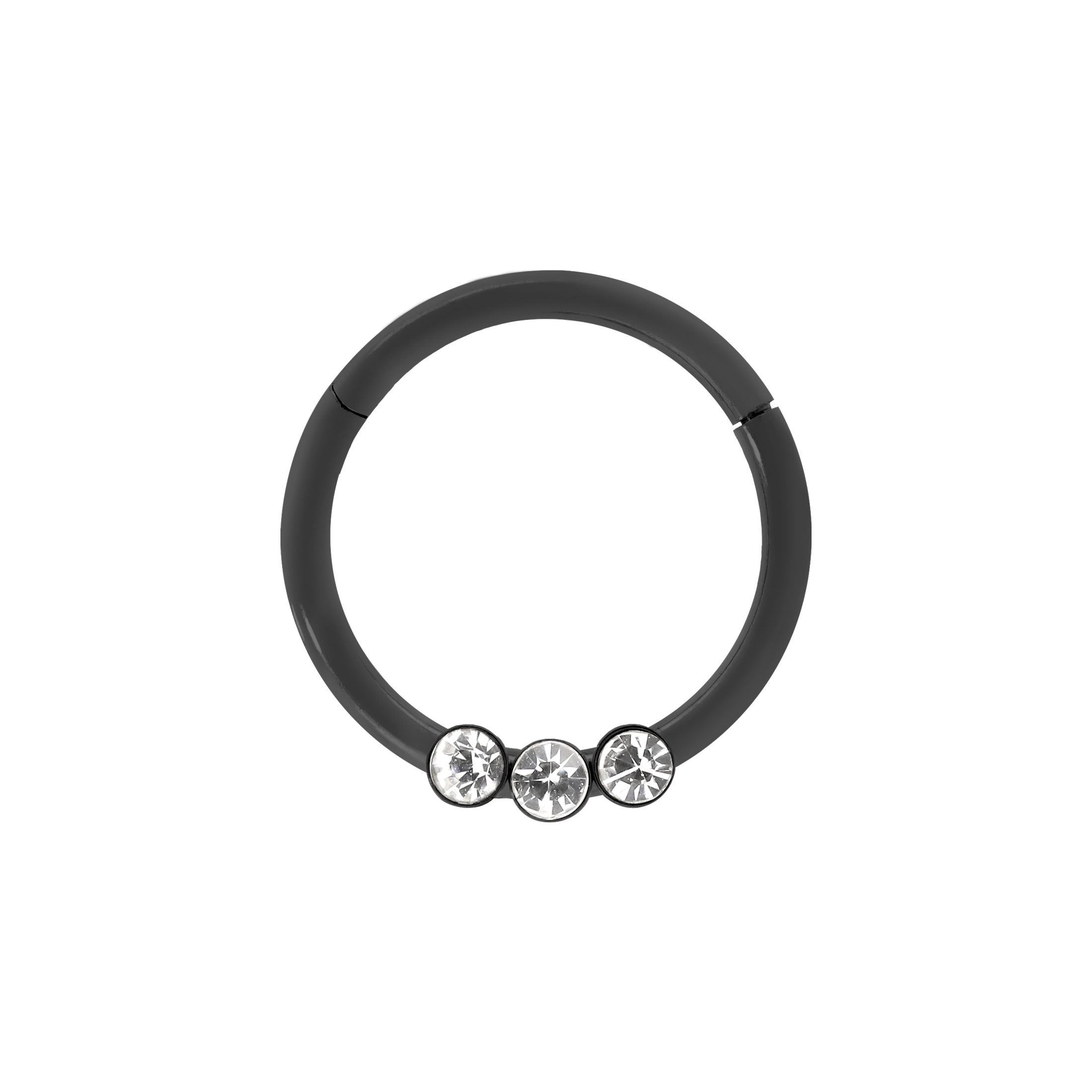 Triple Gem Helix Daith Septum & Cartilage Hoop Piercing - Black