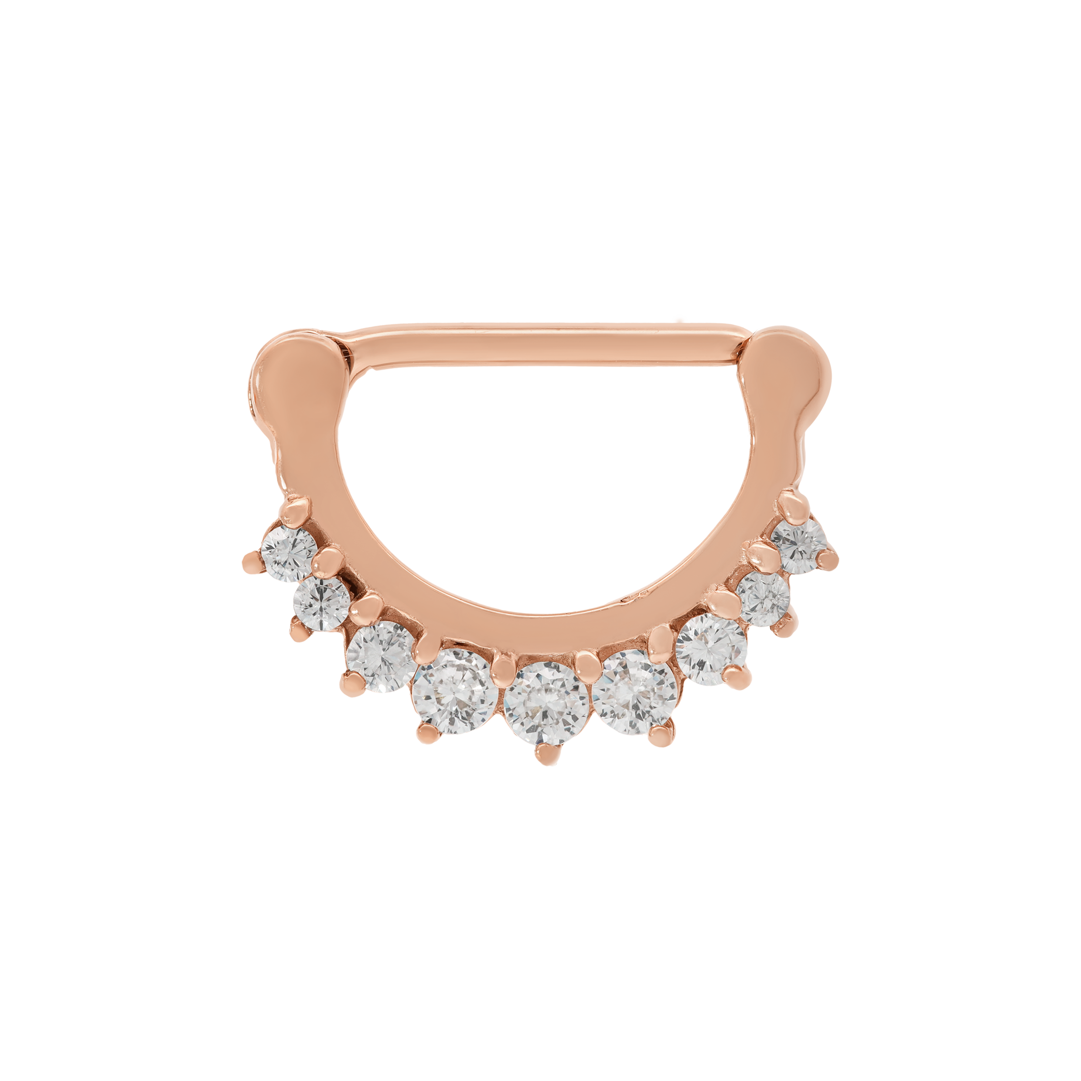 Array Gemstone Nipple Clicker Piercing - Rose Gold