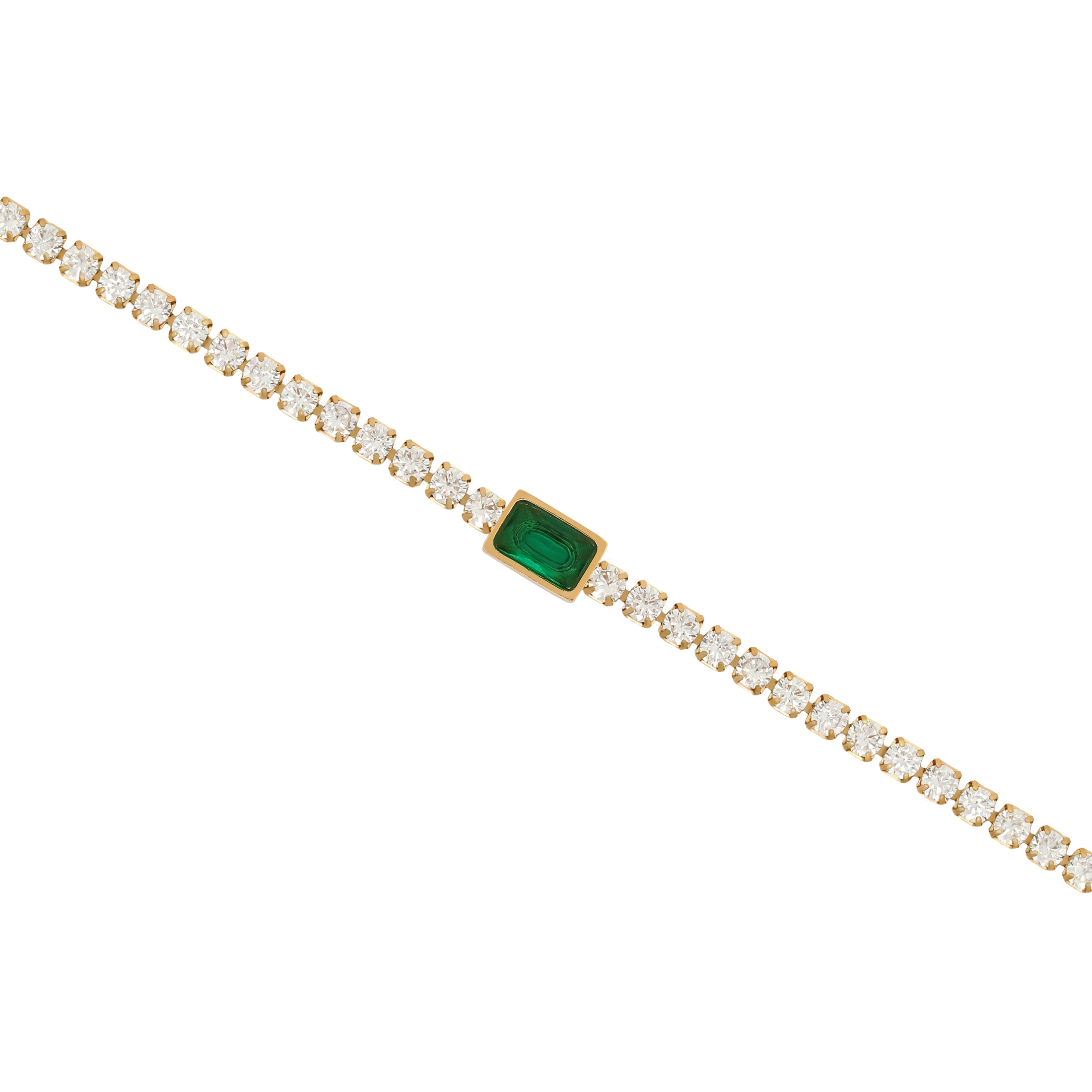 Kasia Emerald & Gemstone Tennis Bracelet - Gold
