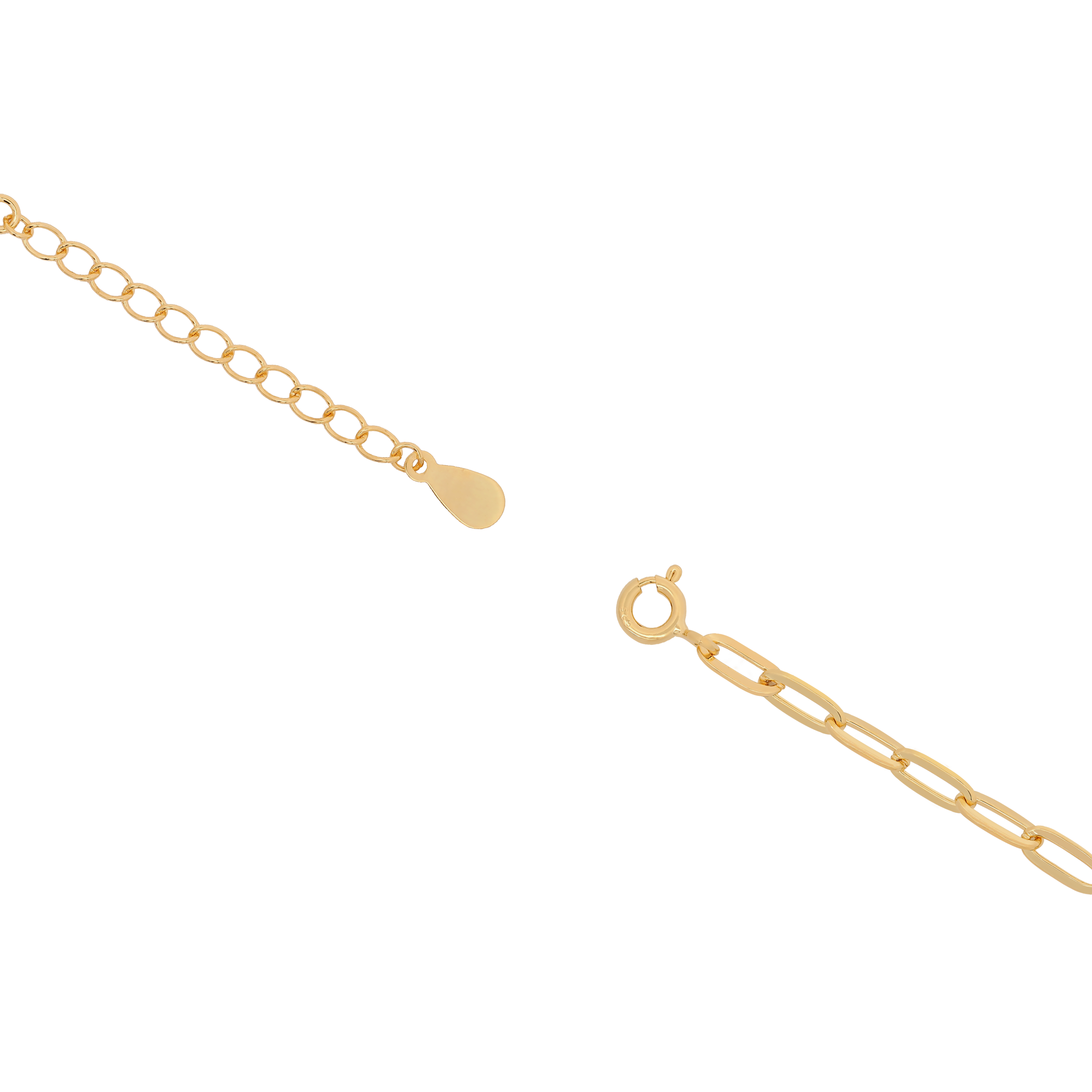Macey Gemstone Tennis & Paperclip Chain Bracelet Clasp - Gold