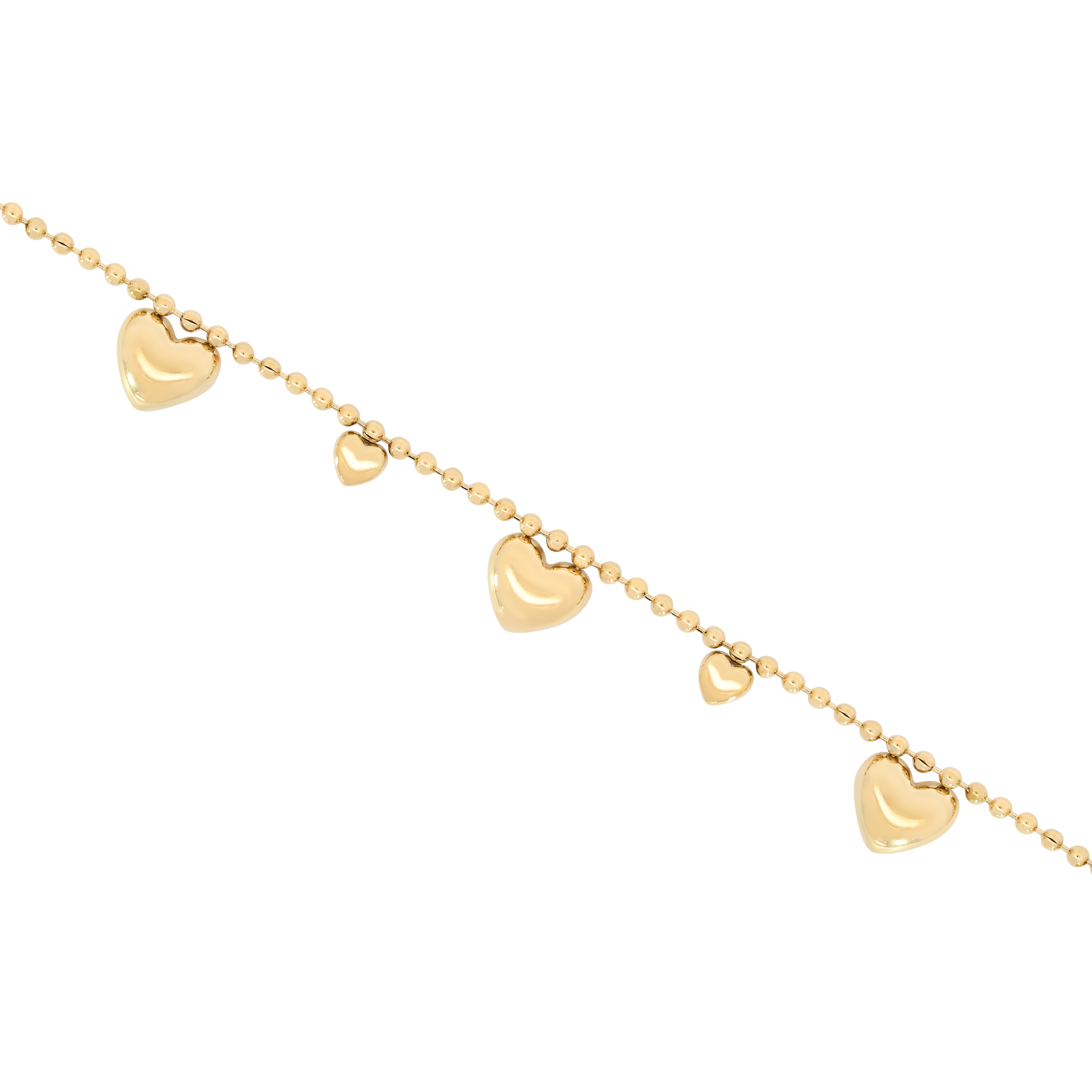 Lust Puffy Heart Bracelet - Gold