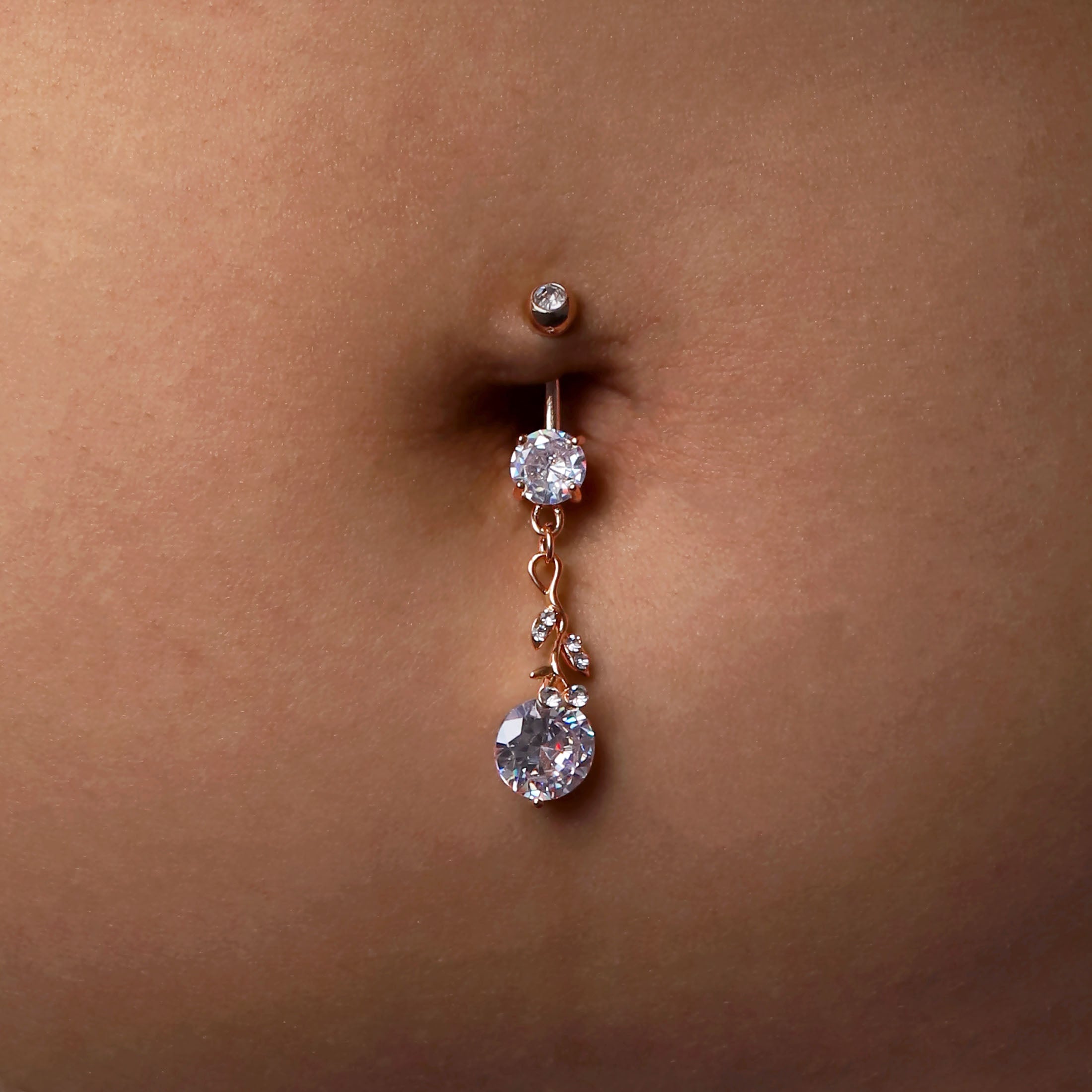 Belle Rose Gemstone Belly Bar Piercing - Rose Gold – Loveless Friday