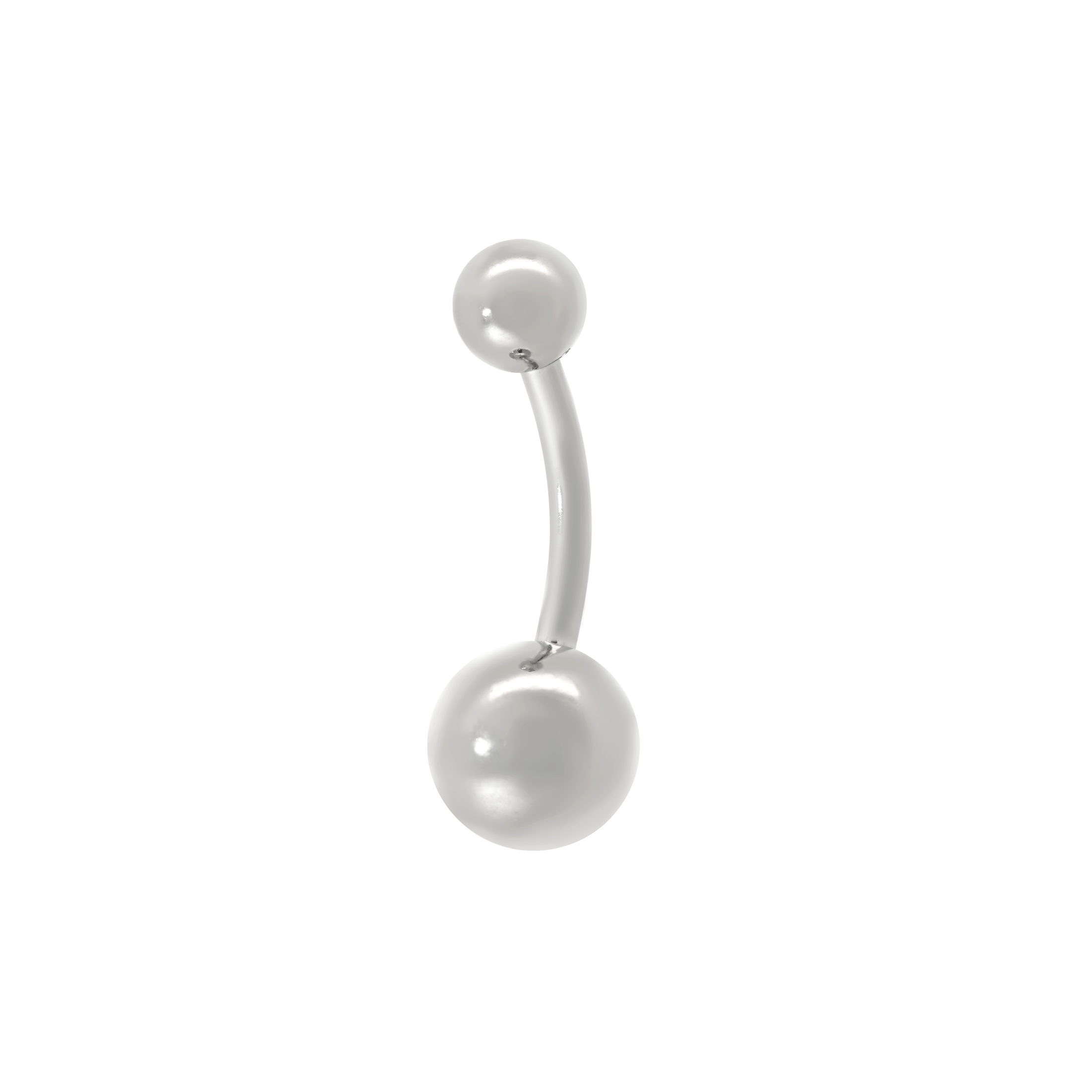 Solid Ball Belly Bar Piercing - Silver