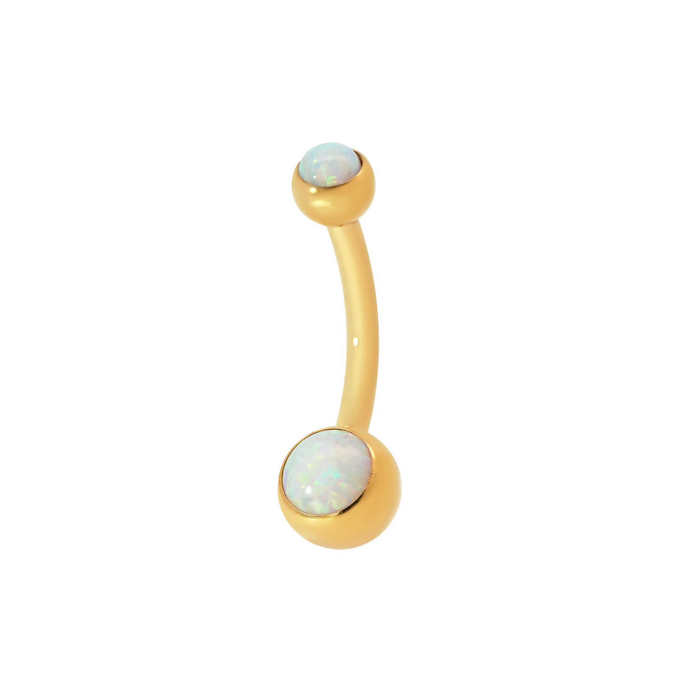 Spectral Opal Gemstone Belly Bar Piercing - Gold