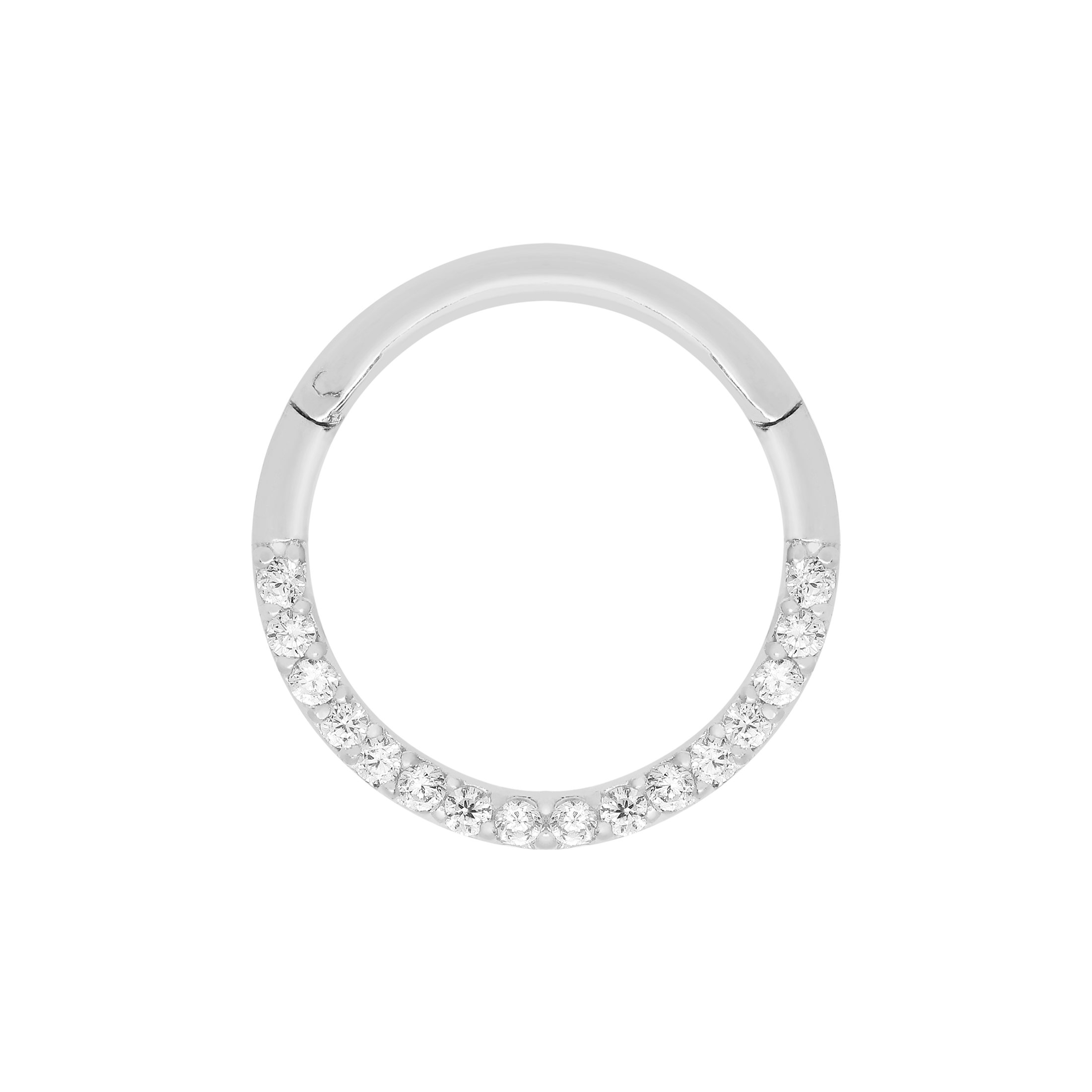 Eclipse Helix Daith & Cartilage Hoop Piercing - 14K Solid White Gold