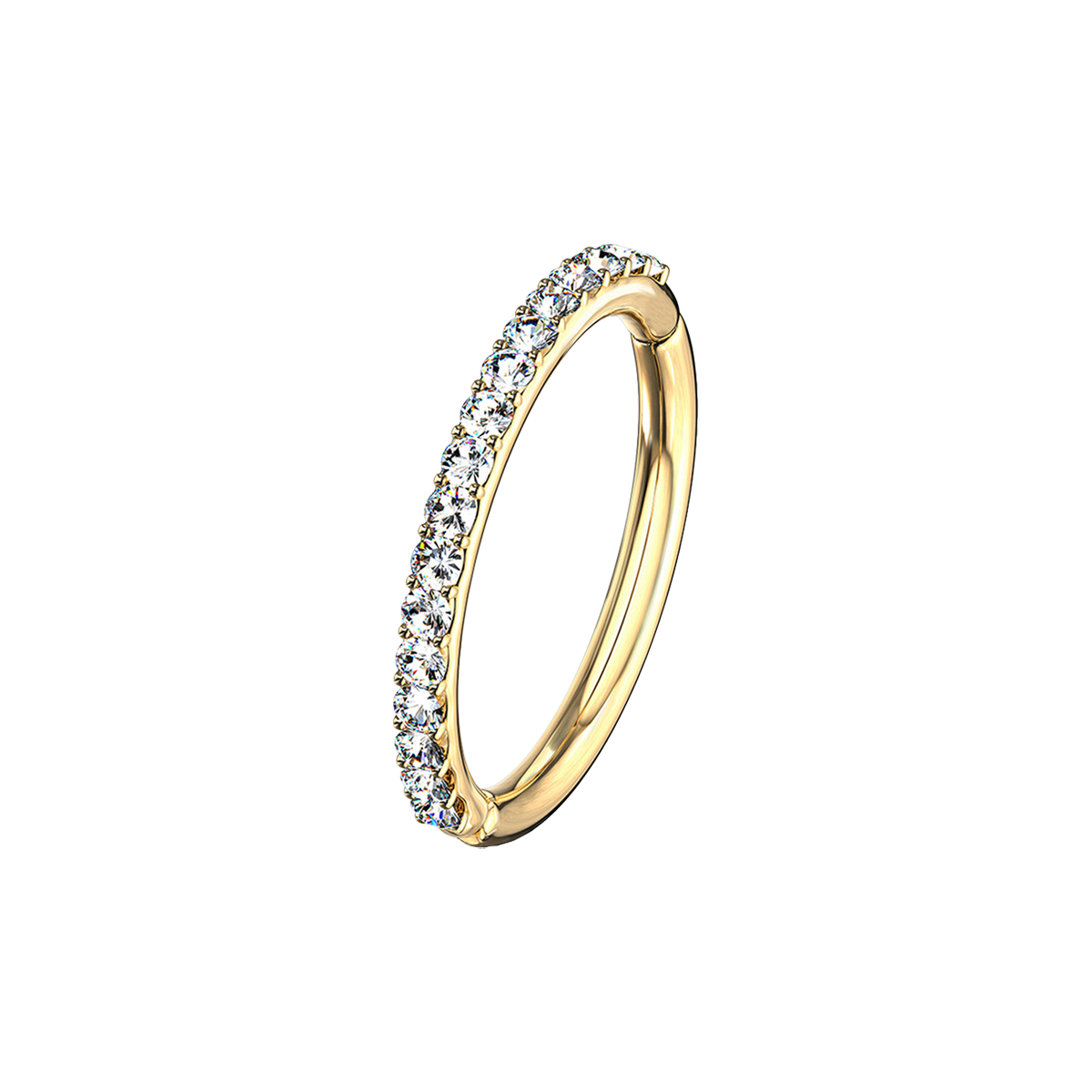 Eternal Gemstone Helix Conch & Cartilage Hoop Piercing - 14K Solid Gold