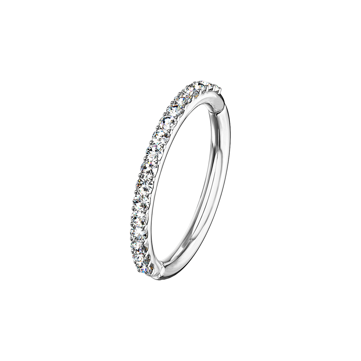 Eternal Gemstone Helix & Conch Hoop Piercing - 14K White Gold