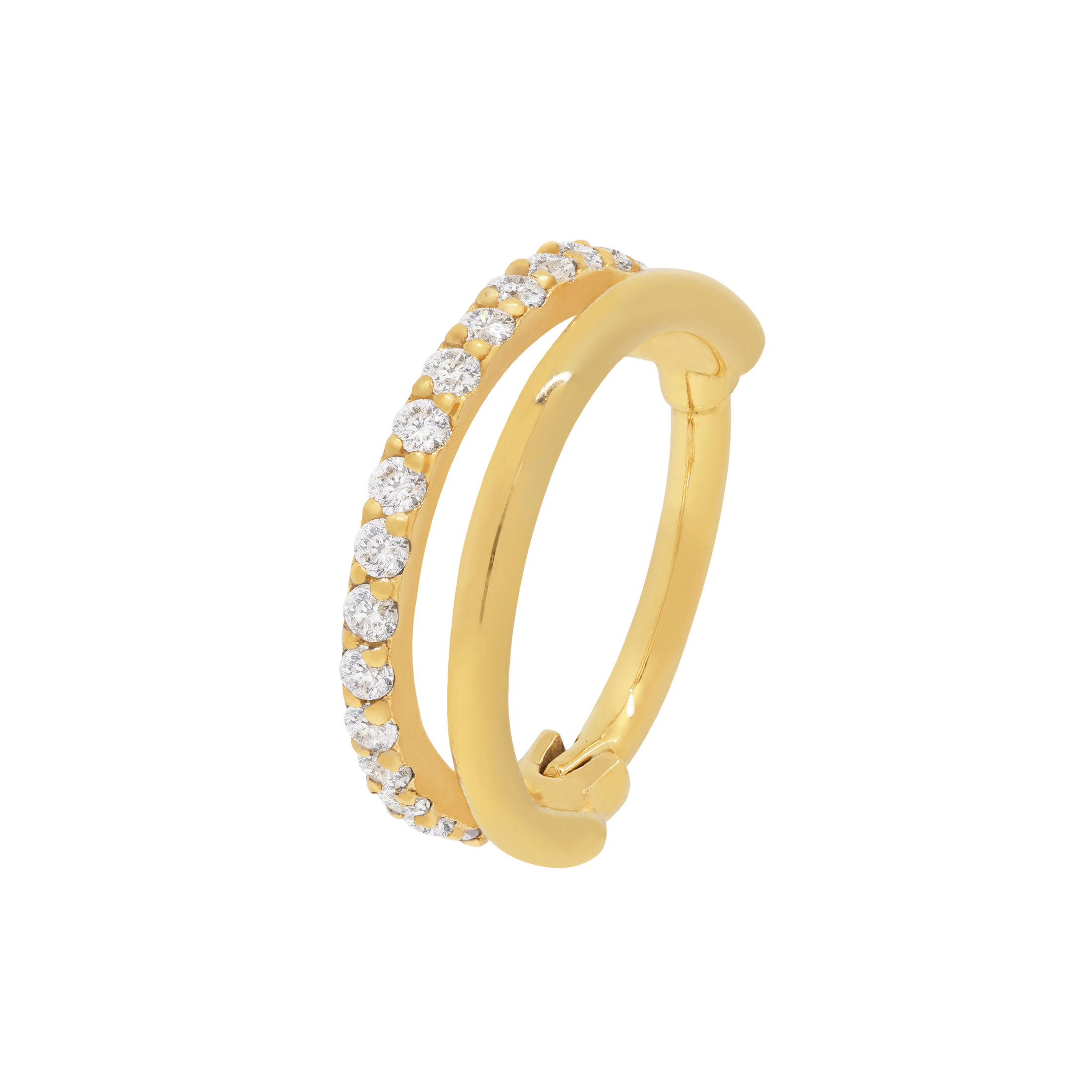 Futures Double Band Helix Conch & Cartilage Hoop Piercing - Gold