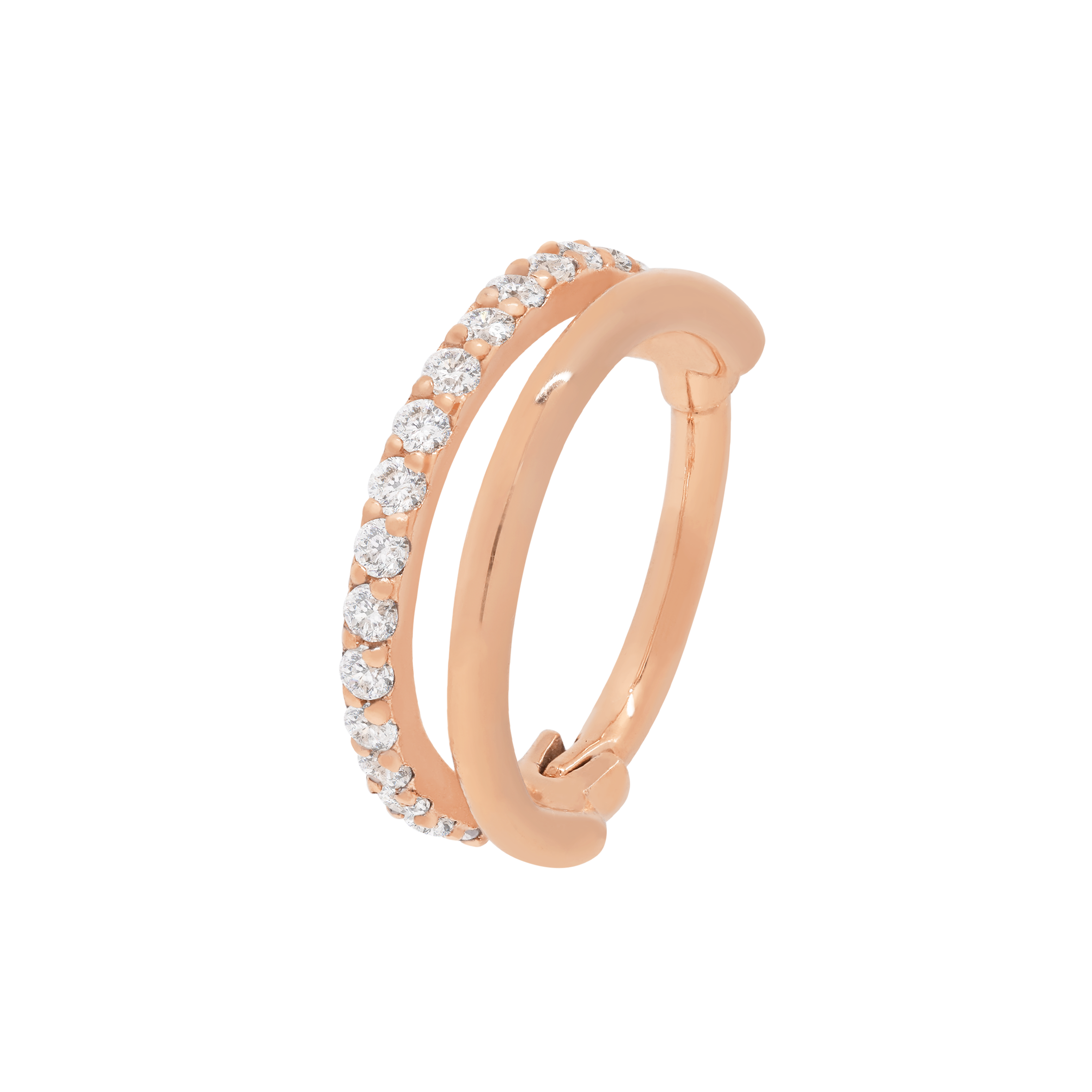 Futures Double Band Helix Conch & Cartilage Hoop Piercing - Rose Gold
