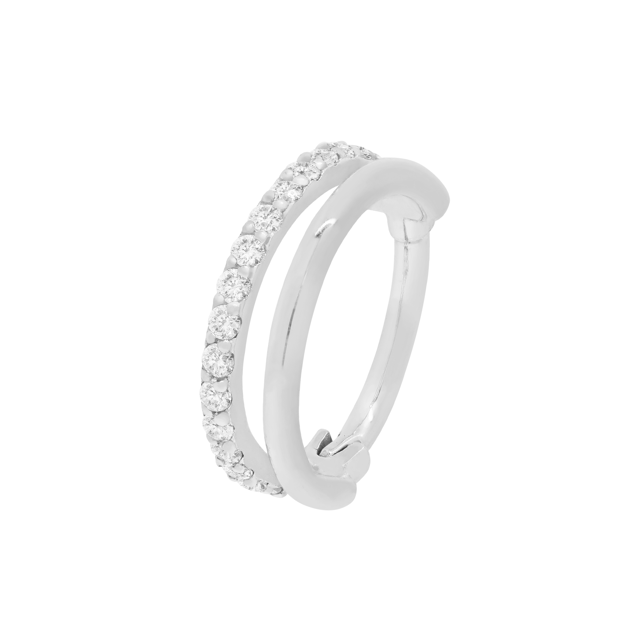 Futures Double Band Helix Conch & Cartilage Hoop Piercing - Silver