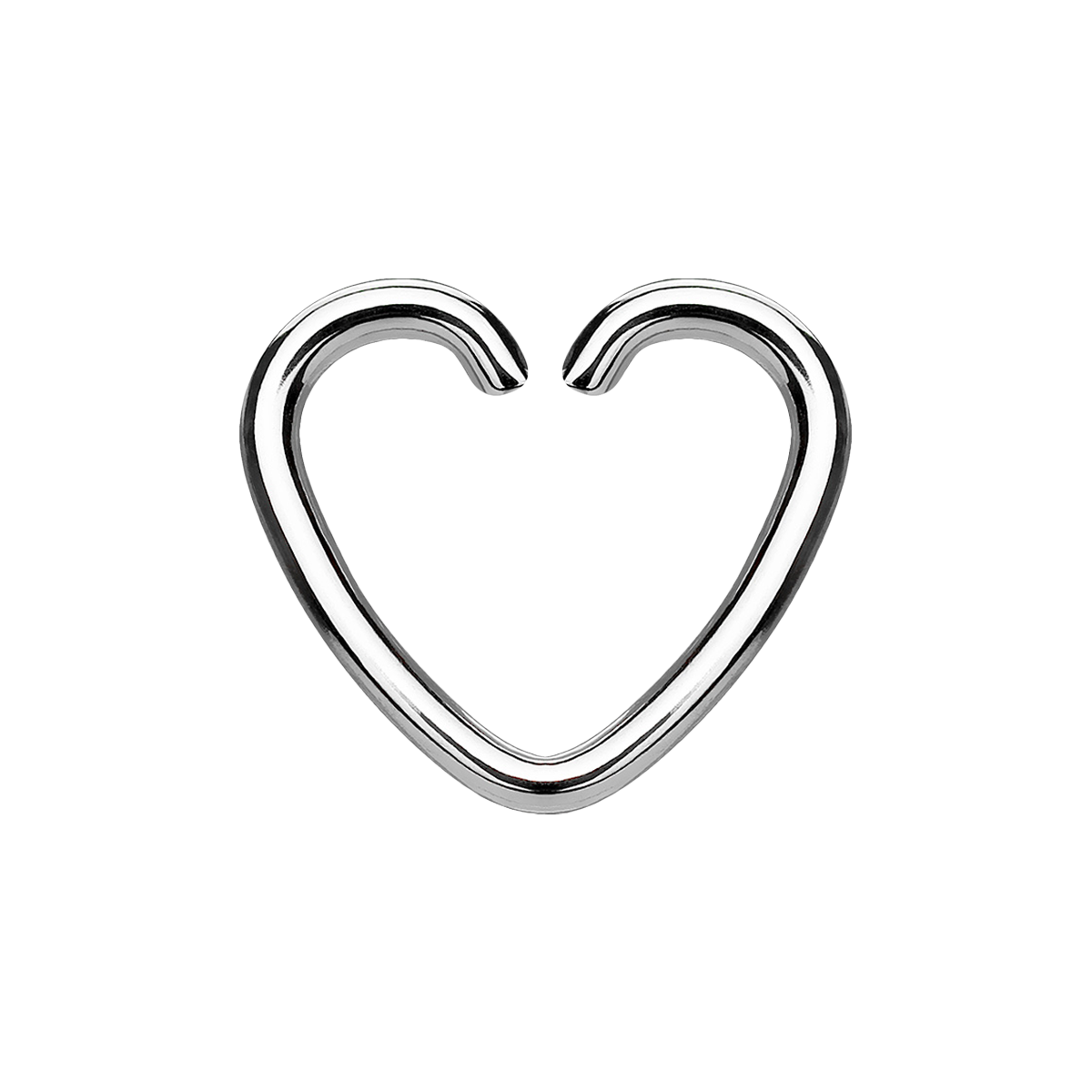 Heart Helix Daith & Cartilage Hoop Piercing - Silver