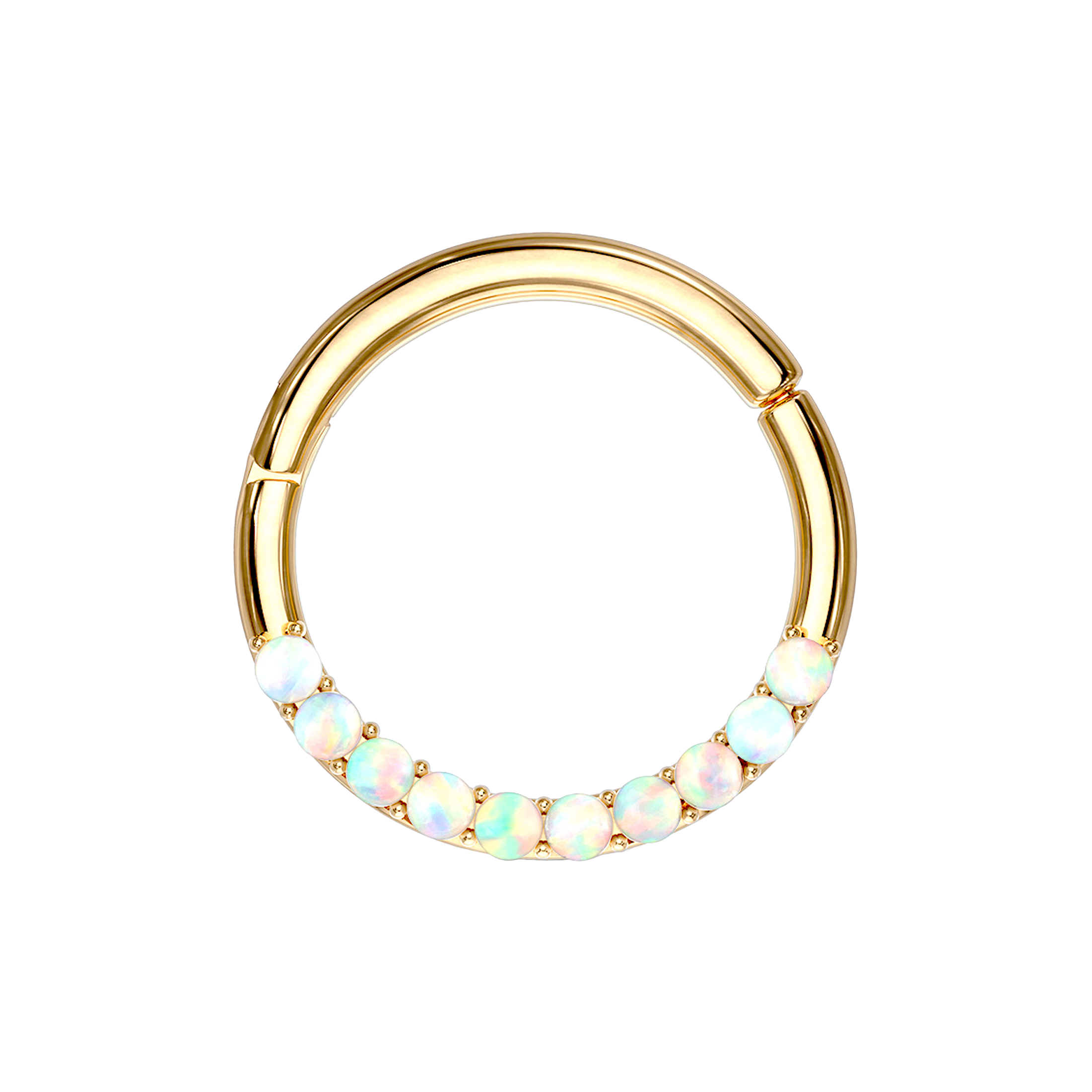 Neptune Opal Helix Daith & Cartilage Hoop Piercing - 14K Solid Gold