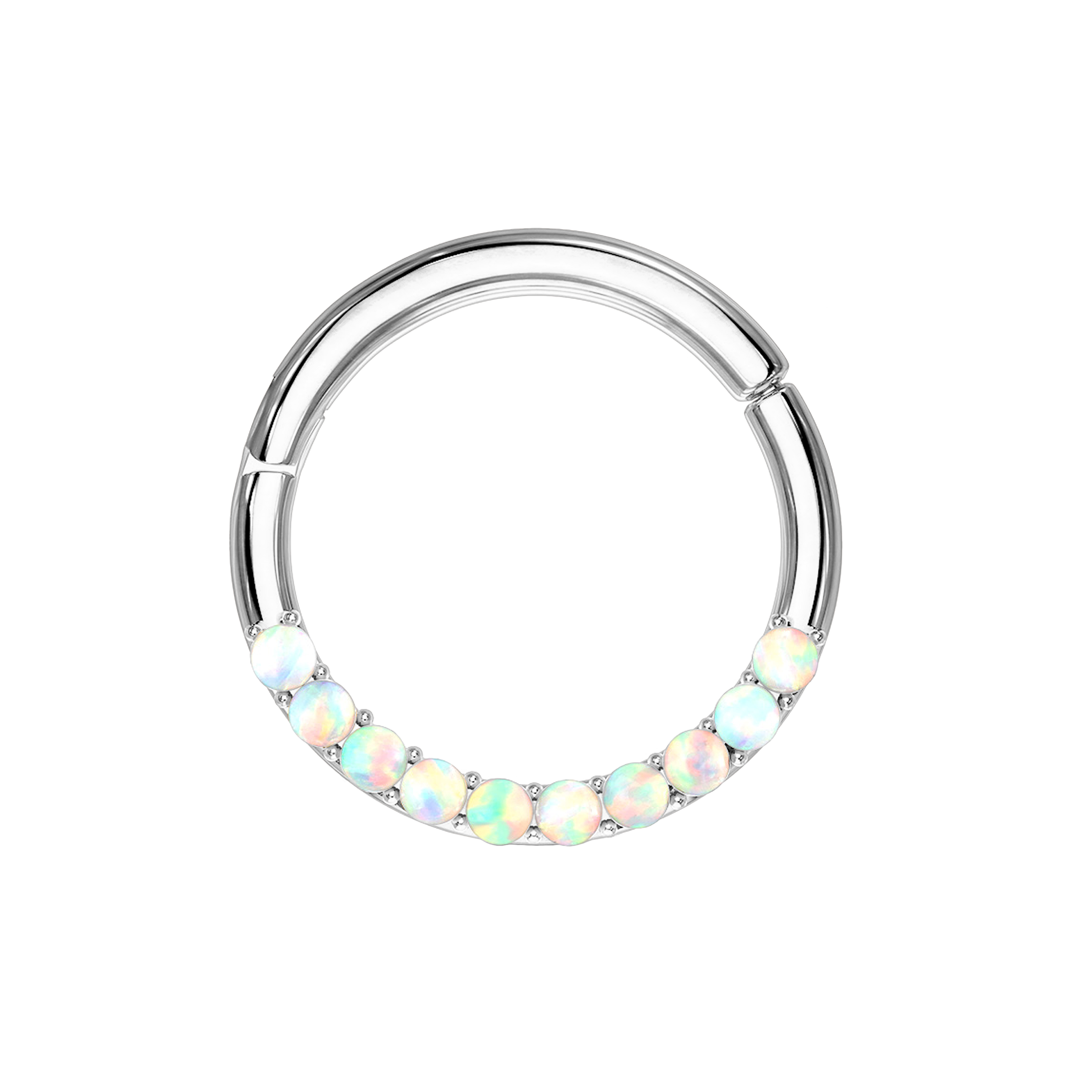 Neptune Opal Helix Daith & Cartilage Hoop Piercing - 14K White Gold