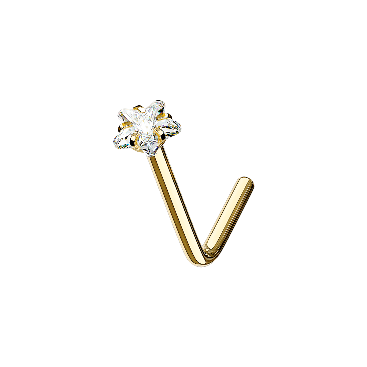 Starburst Gemstone Nose Stud Piercing - Gold – Loveless Friday