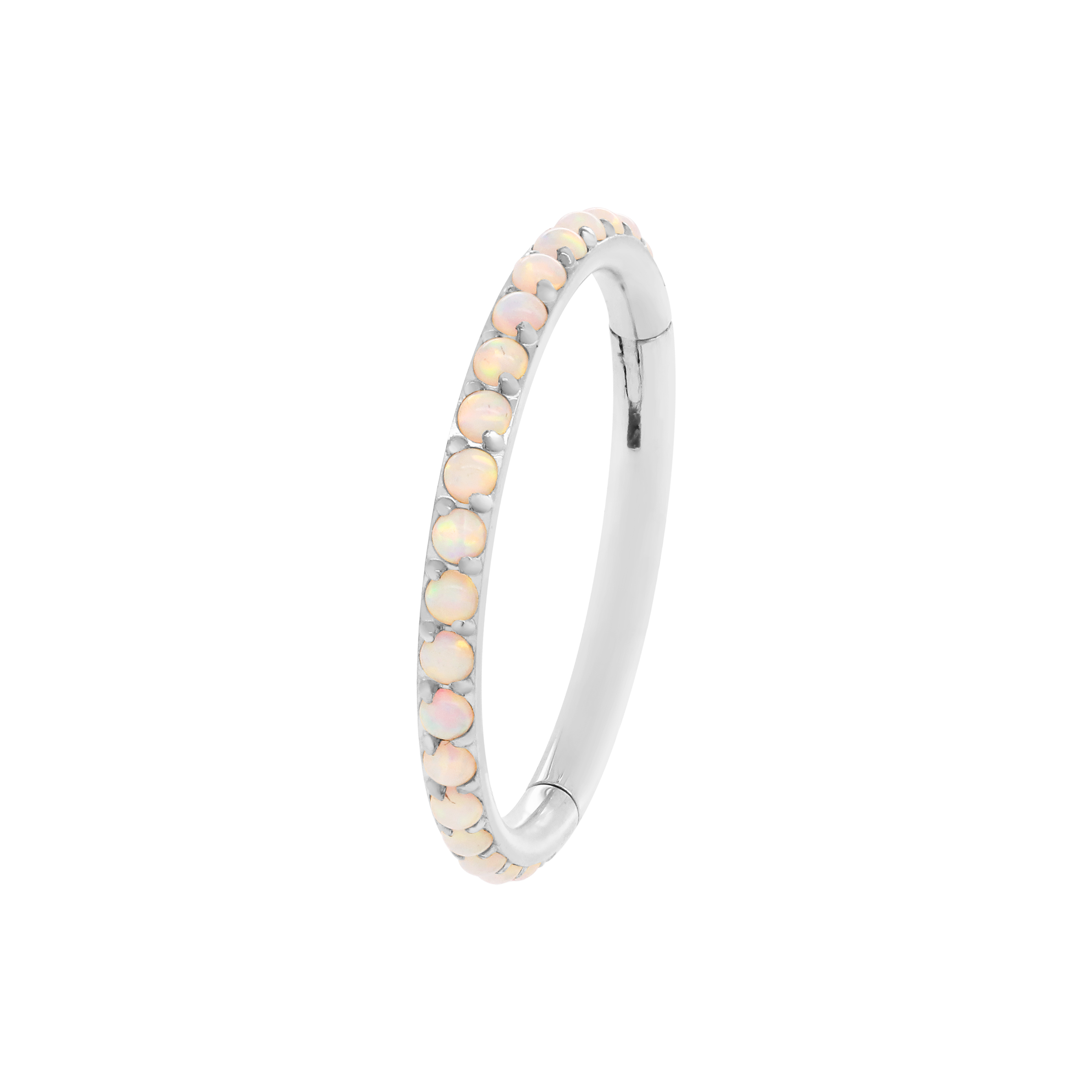 Odyssey Opal Helix Conch & Cartilage Hoop Piercing - 14K Solid White Gold