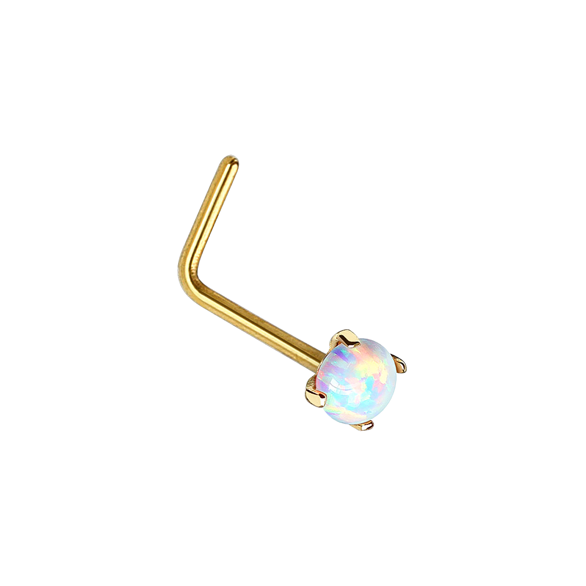 Odyssey Opal Nose Stud Piercing - 14K Solid Gold