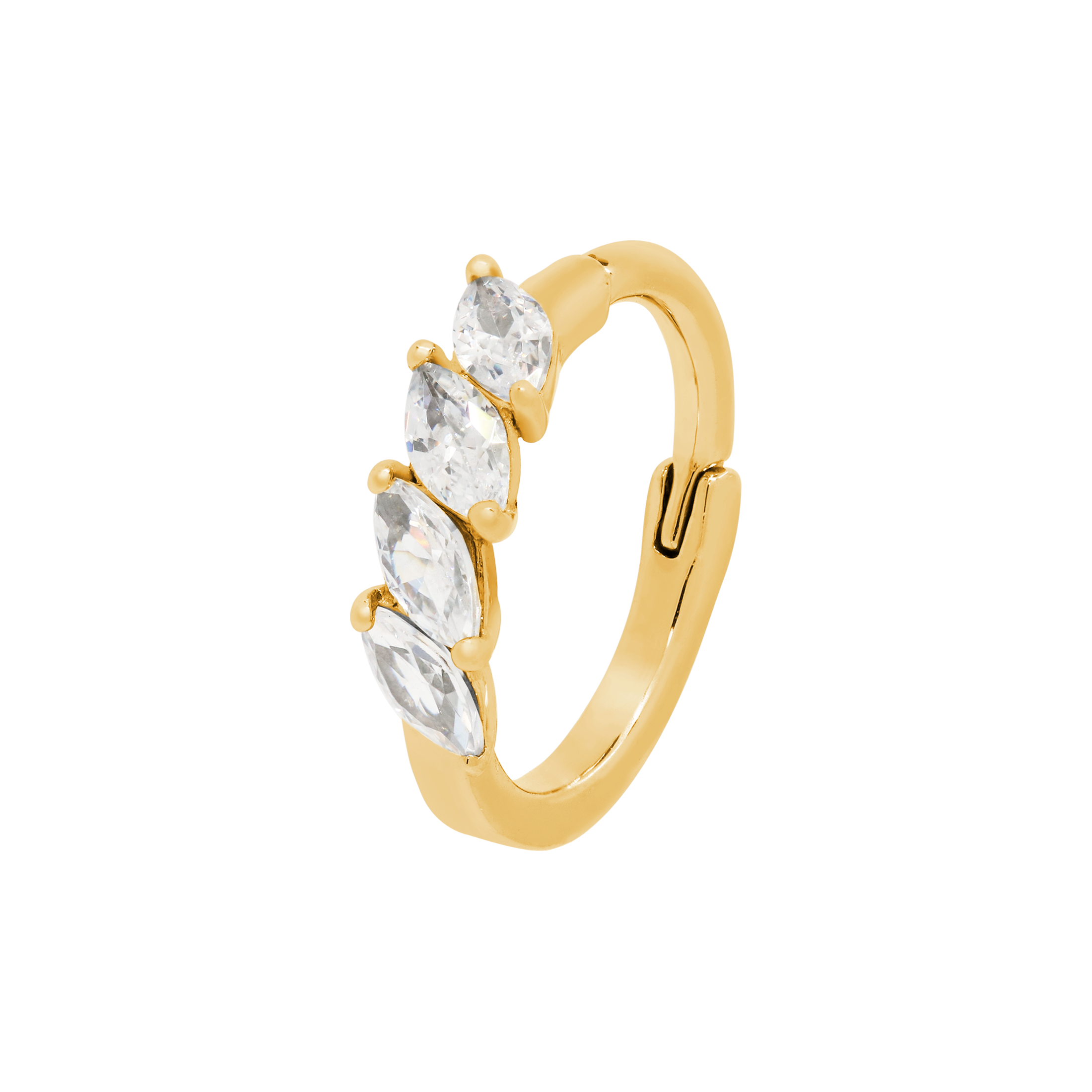 Petals Gemstone Helix conch & Cartilage Hoop Piercing - Gold