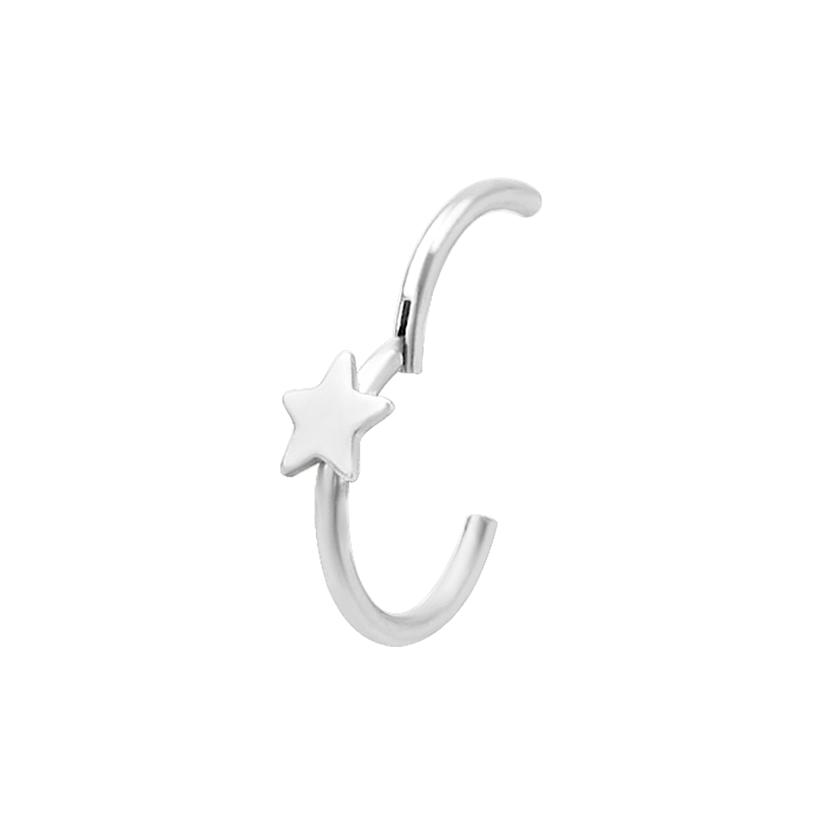 Star Helix Tragus & Cartilage Hoop Piercing 2 - Silver
