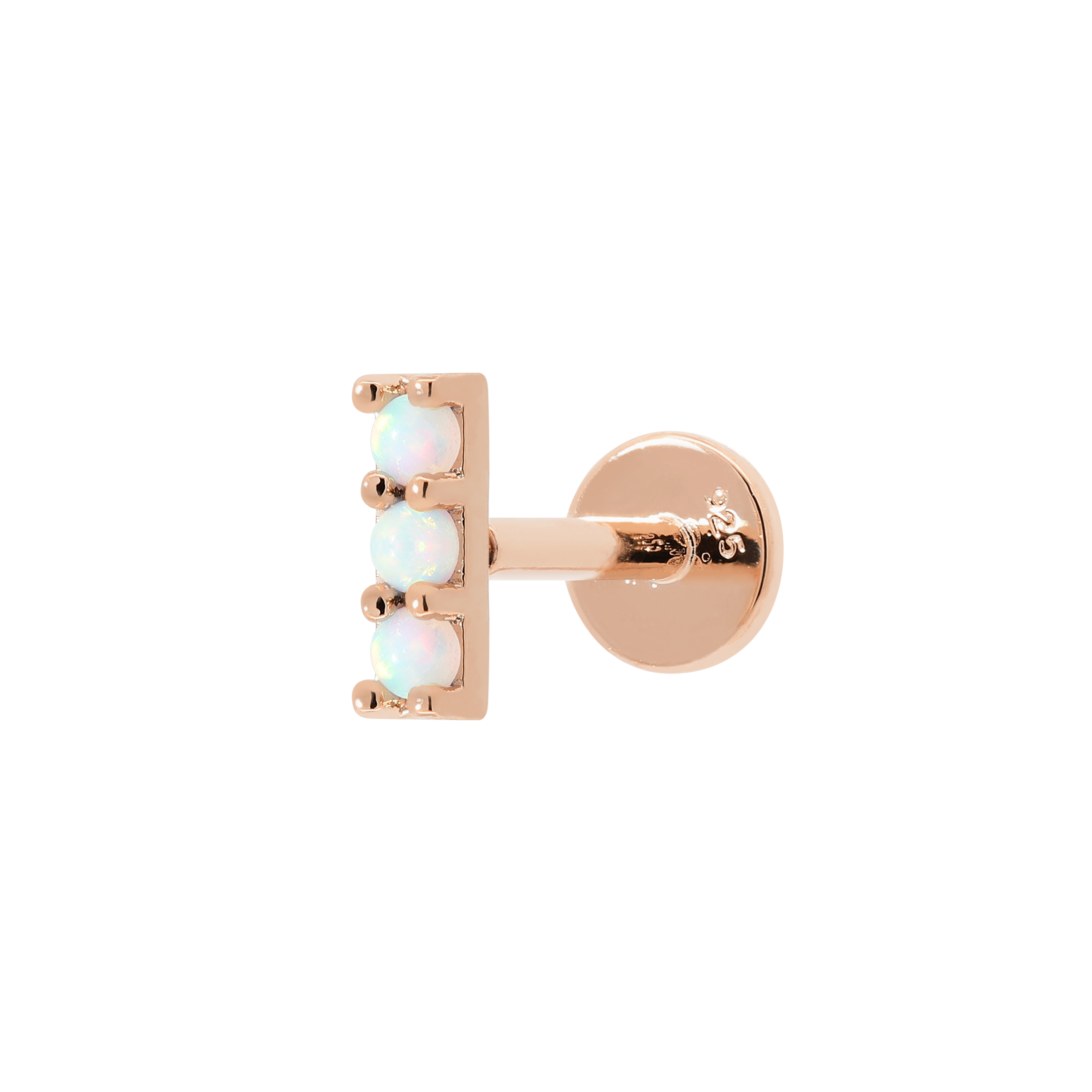 Ascension Opal Helix Tragus Cartilage & Conch Ear Piercing - Rose Gold