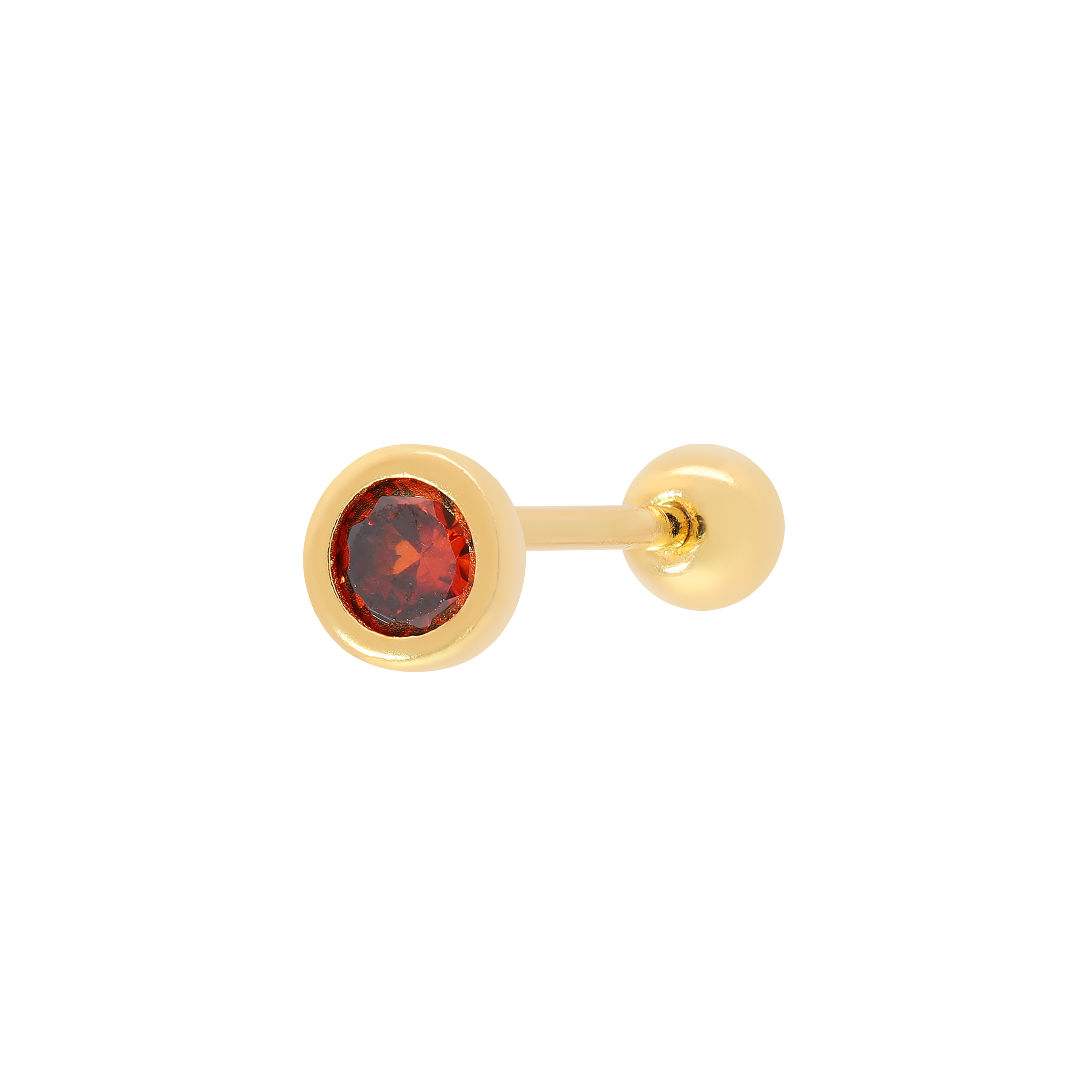 January Birthstone Tragus Helix Cartilage & Conch Ear Piercing - Gold