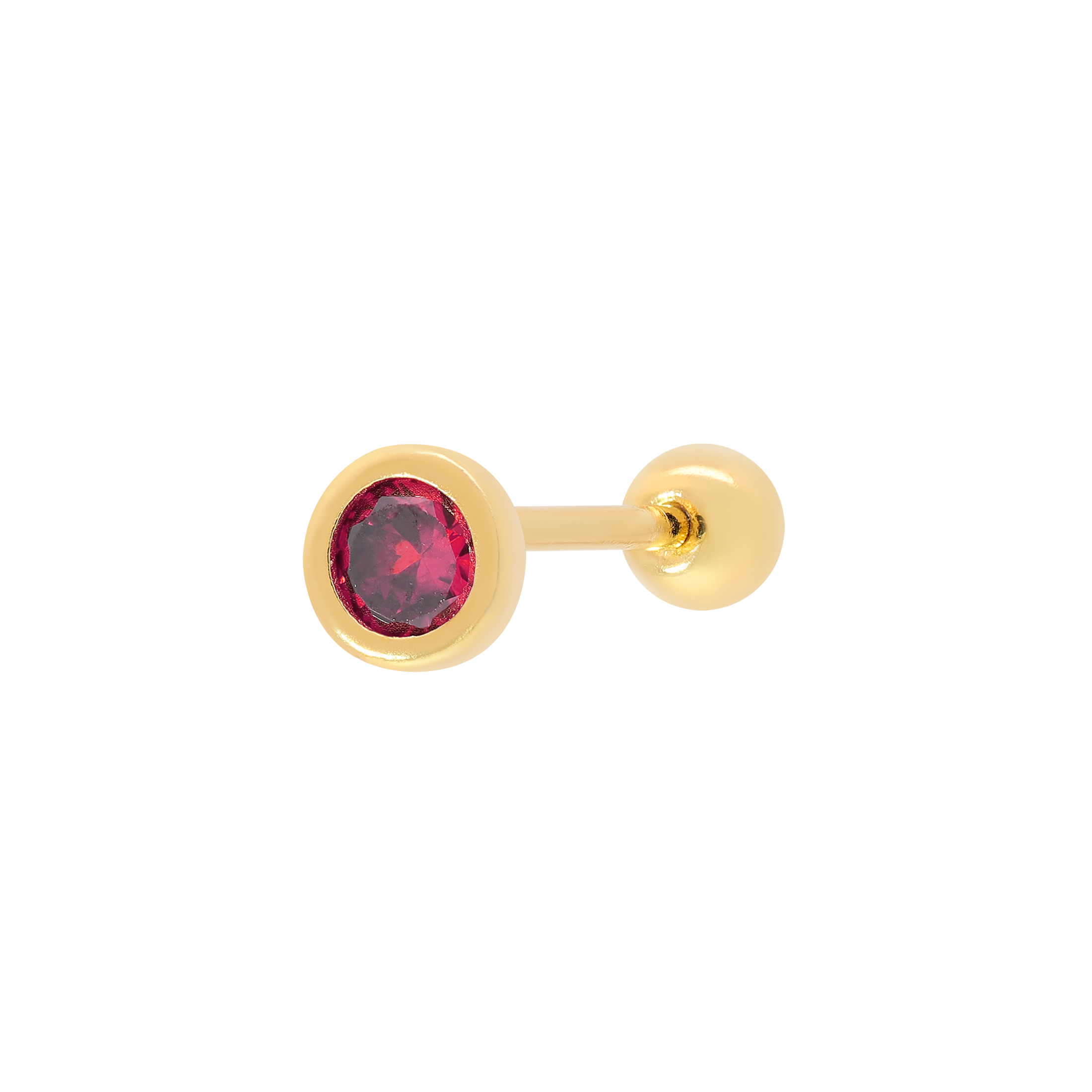 July Birthstone Tragus Helix Cartilage & Conch Ear Piercing - Gold