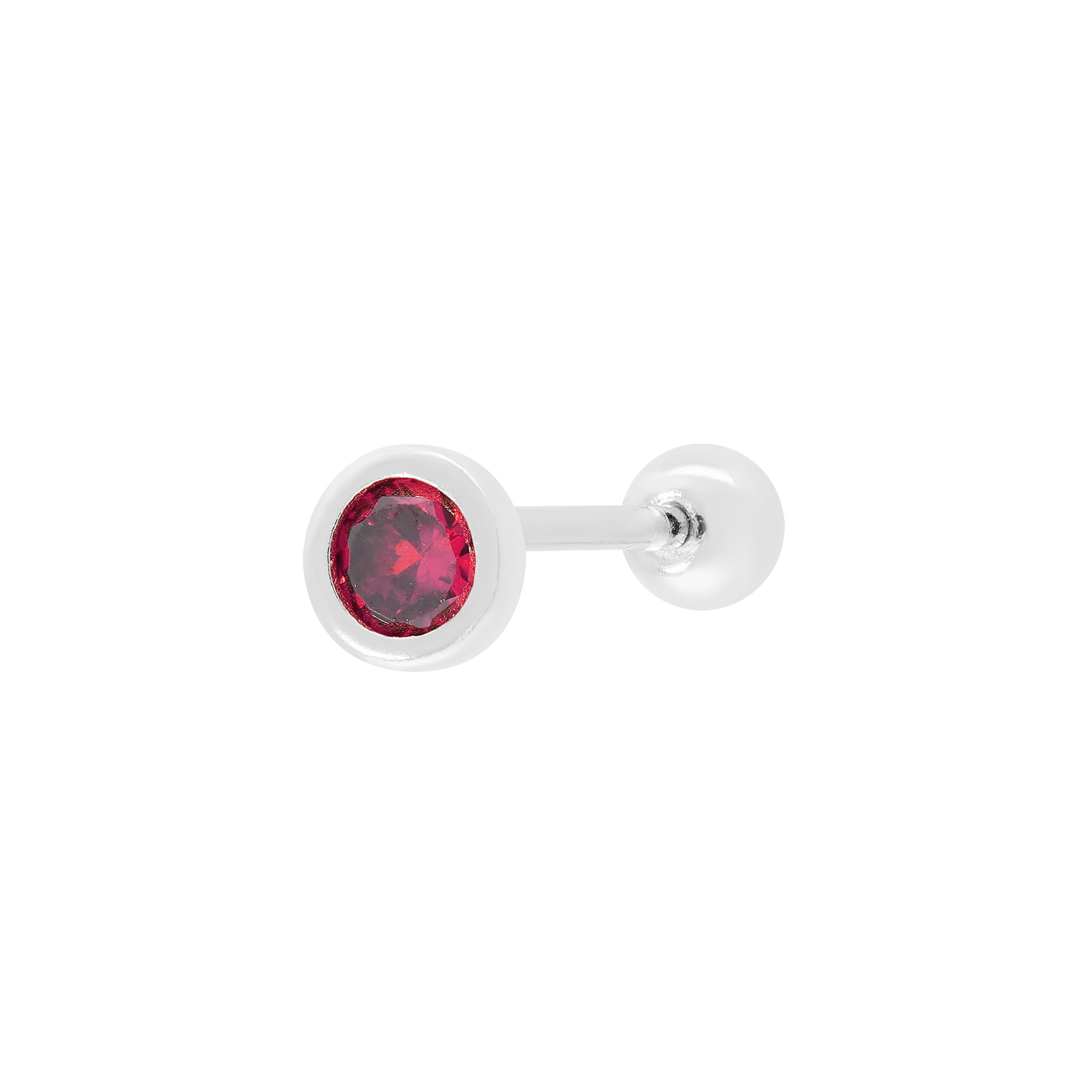 July Birthstone Tragus Helix & Conch Ear Piercing - Sterling Silver