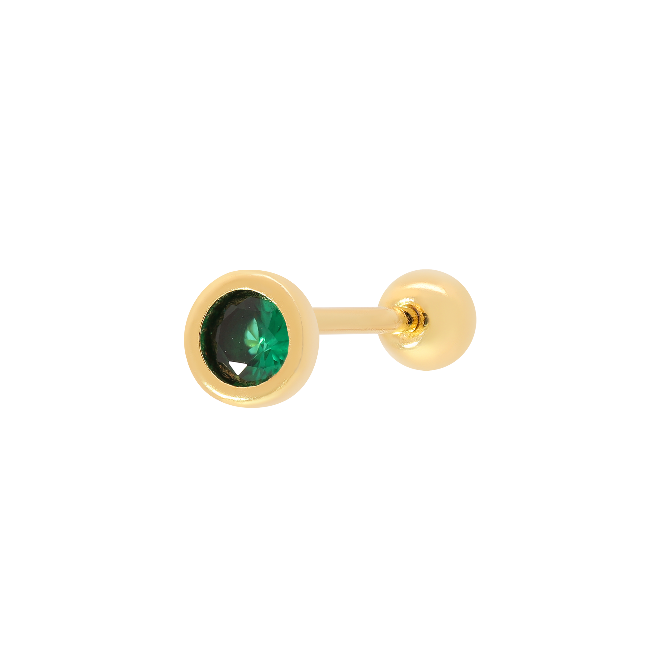 May Birthstone Tragus Helix Cartilage & Conch Ear Piercing - Gold