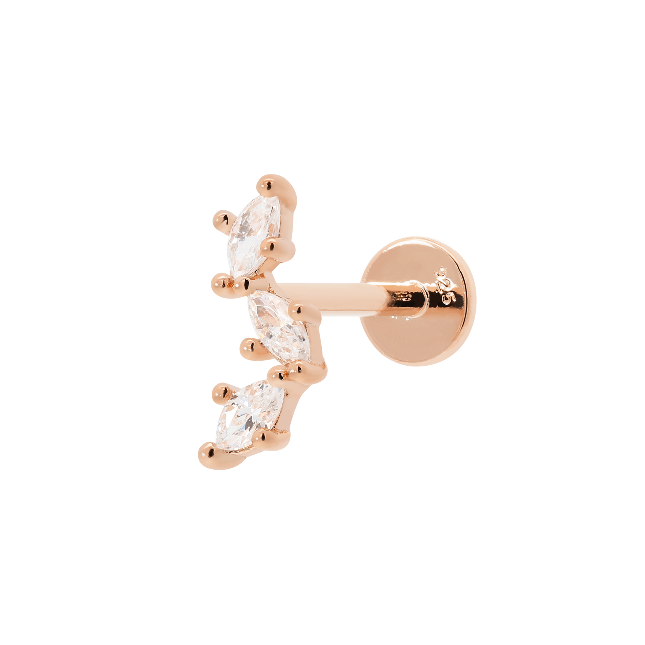 Calis Gem Helix Tragus Cartilage & Conch Ear Piercing - Rose Gold