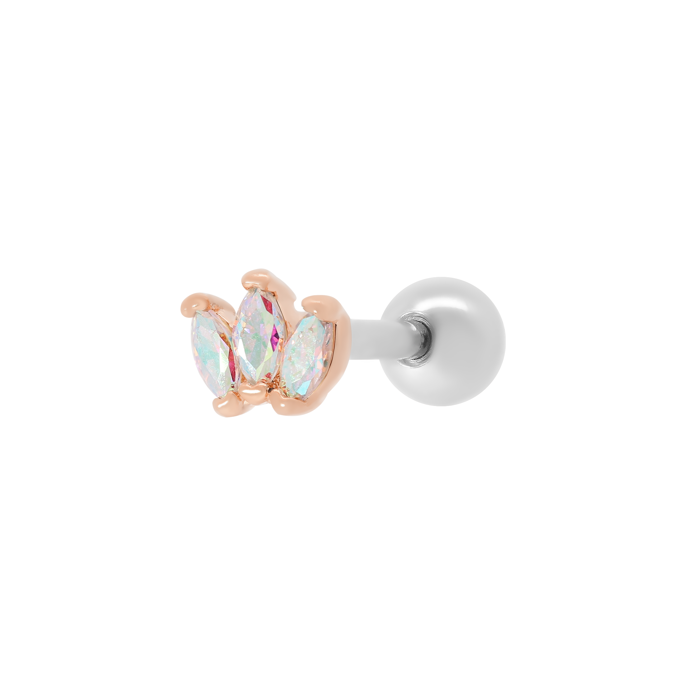 Ethereal Helix Tragus Cartilage & Conch Ear Piercing - Rose Gold
