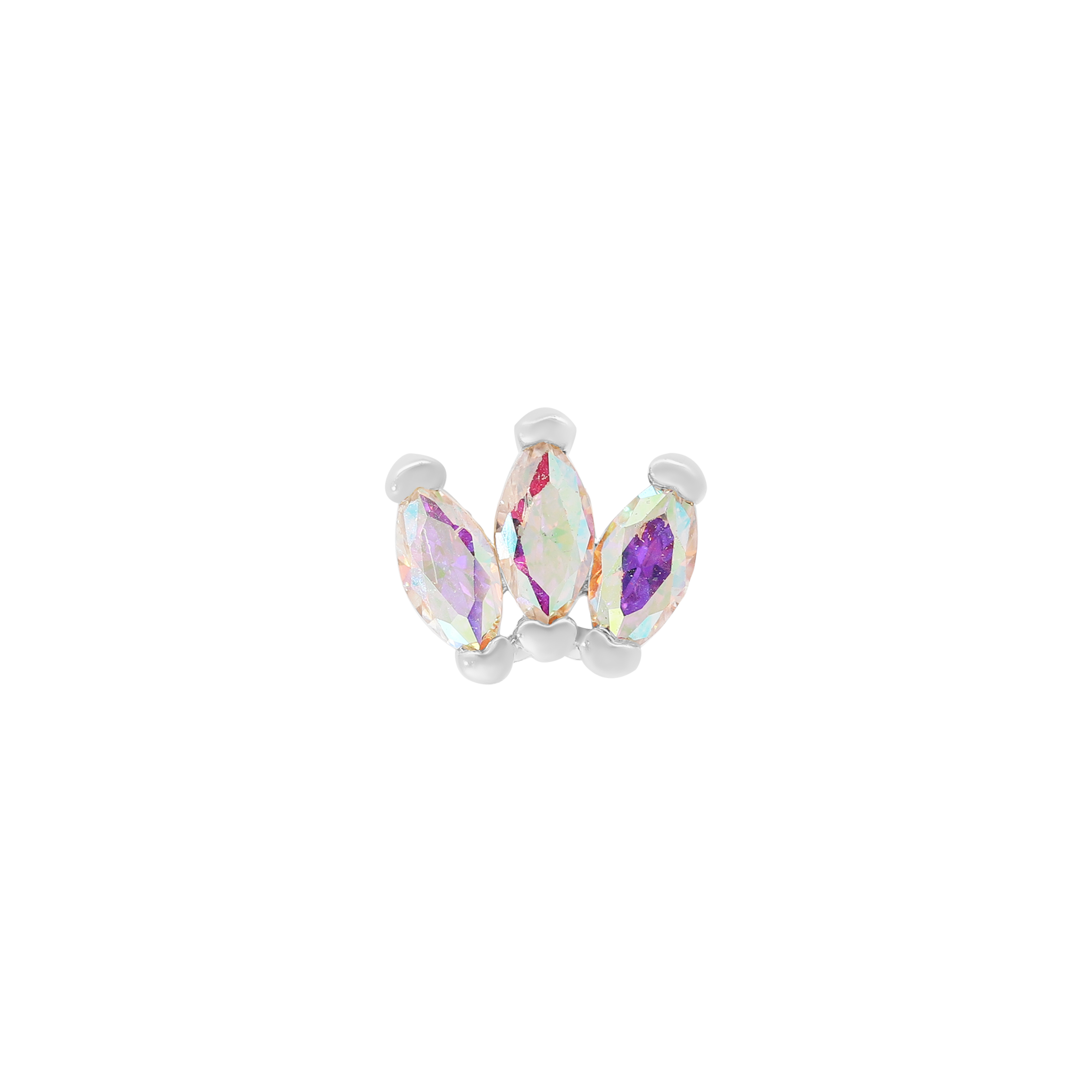 Ethereal Gemstone Helix Tragus Cartilage & Conch Ear Piercing 2 - Silver